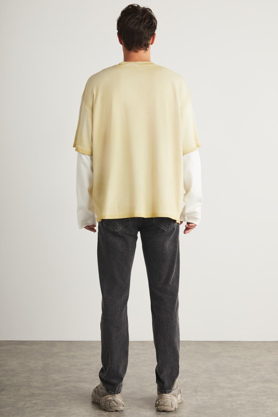 DENY Basic Oversize Açık Bej Tekli T-Shirt