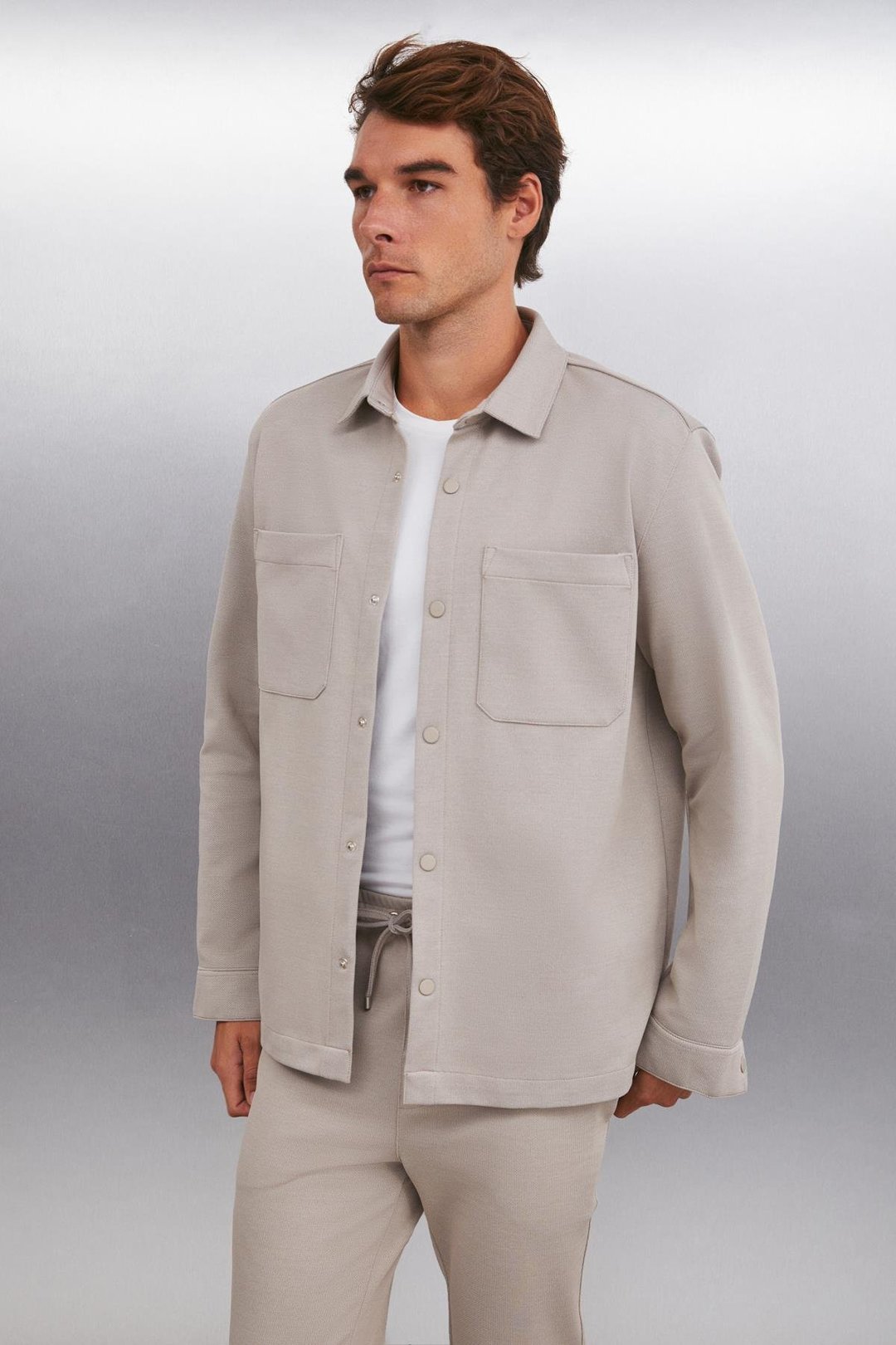 DERIAN  Regular Bej Tekli Gömlek