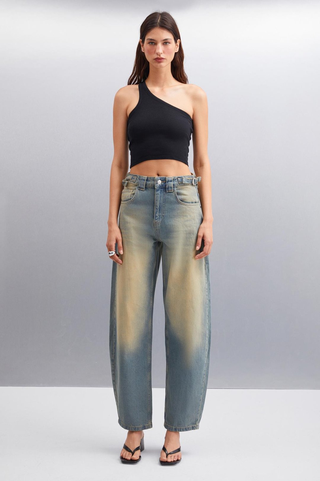 DIVINA Crop Crop Siyah Tekli Bluz