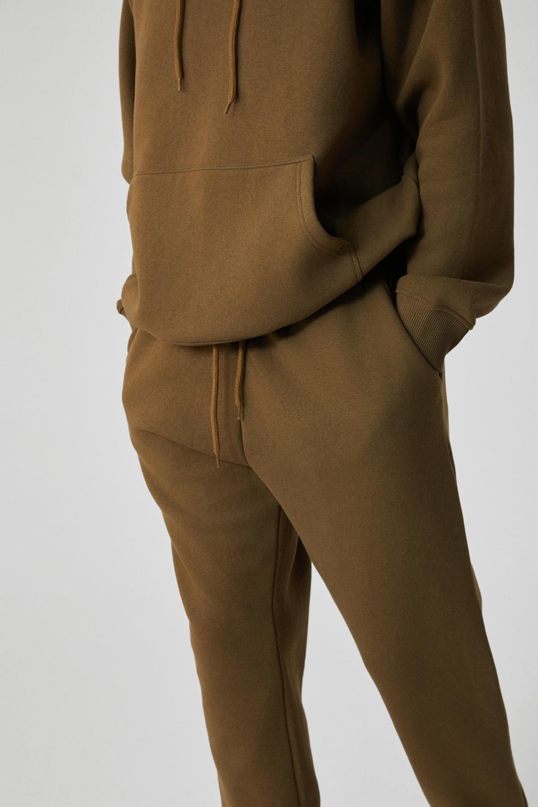 DIVOF Erkek Lastikli Paça Regular Cepli Haki Eşofman Altı