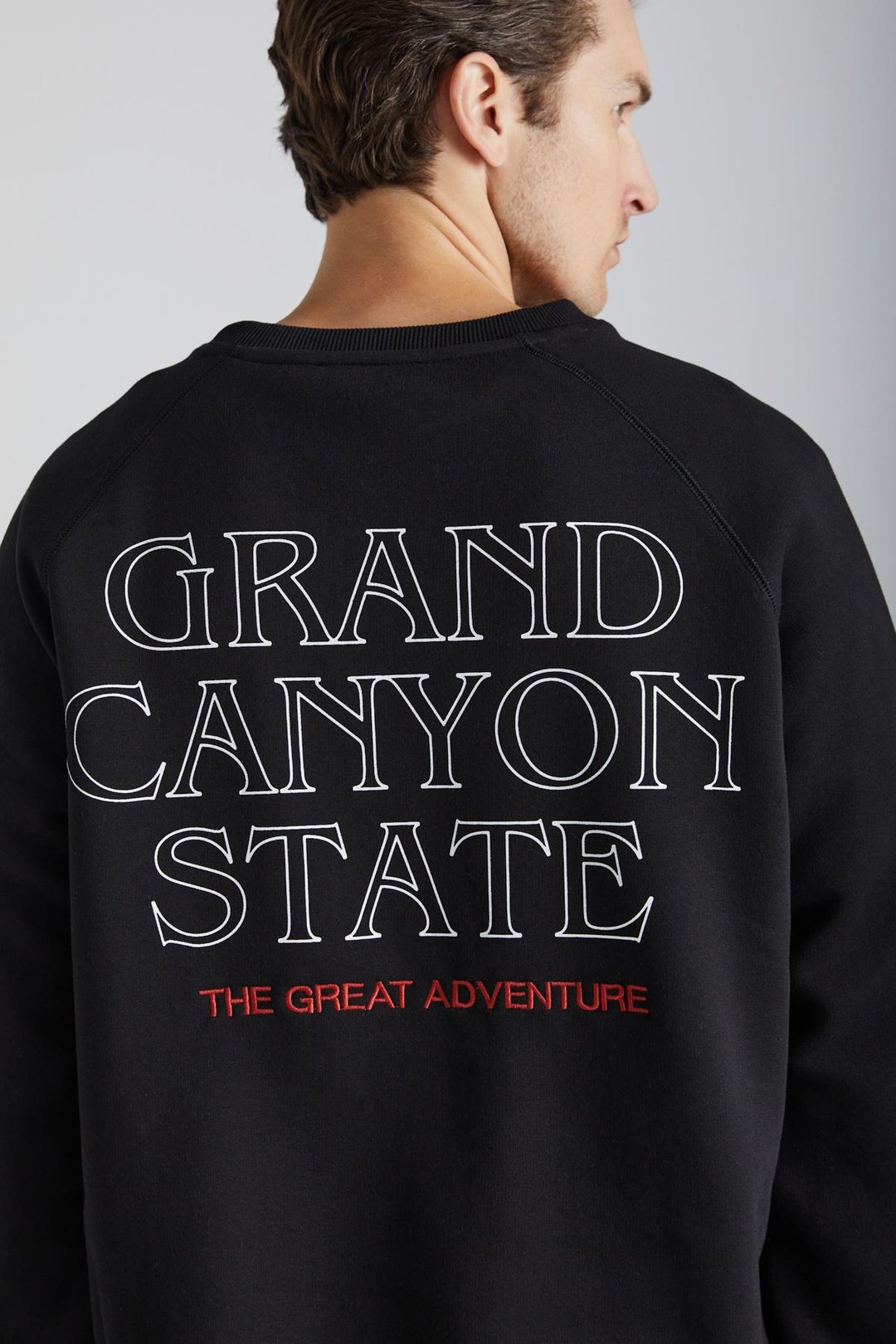 DOMAGOJ Erkek Pamuk Yuvarlak Yaka Siyah Sweatshirt