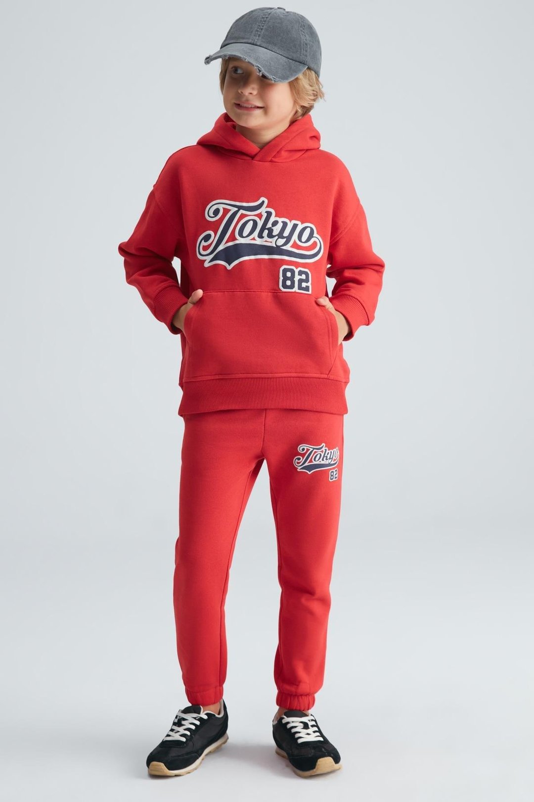 DONOVAN Erkek Çocuk Pamuk Kırmızı Eşofman Takımı