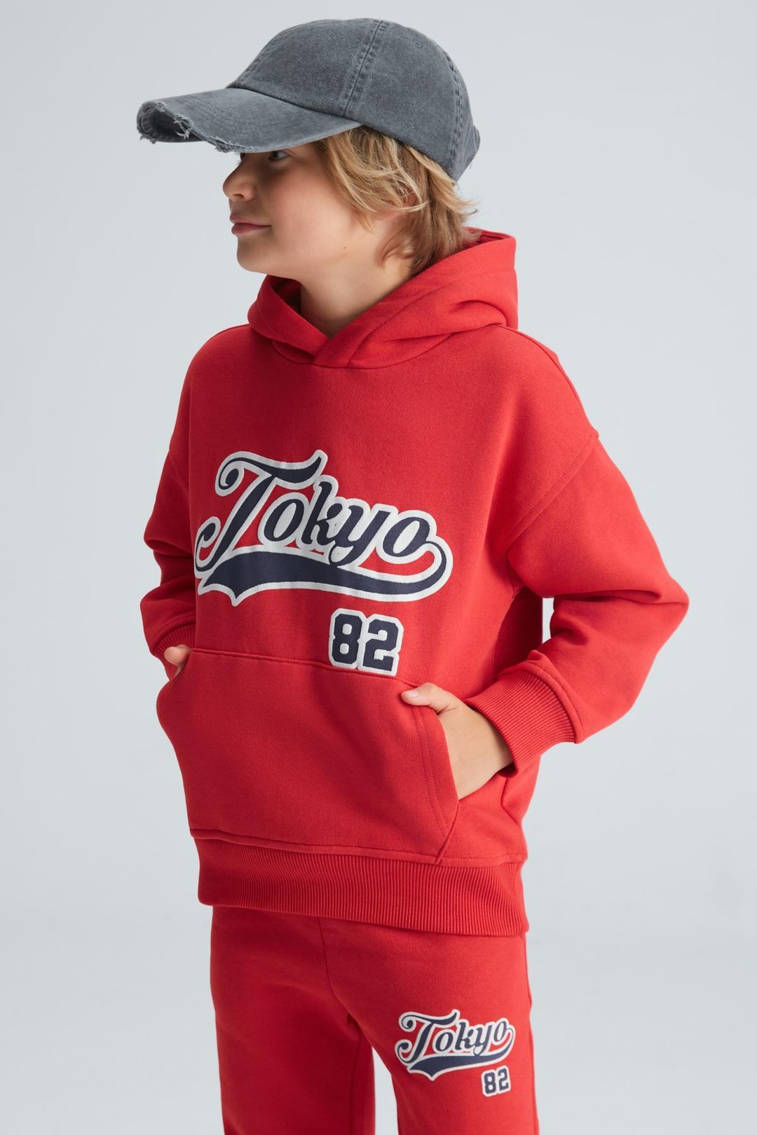 DONOVAN Erkek Çocuk Pamuk Kırmızı Eşofman Takımı