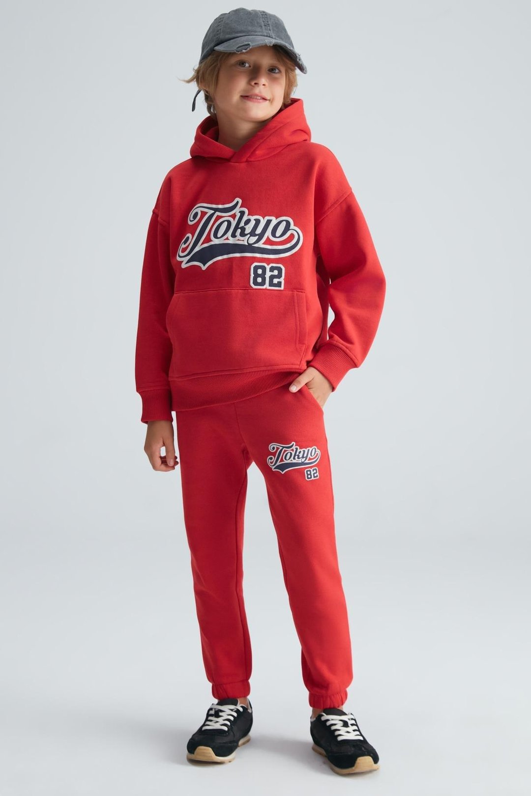 DONOVAN Erkek Çocuk Pamuk Kırmızı Eşofman Takımı