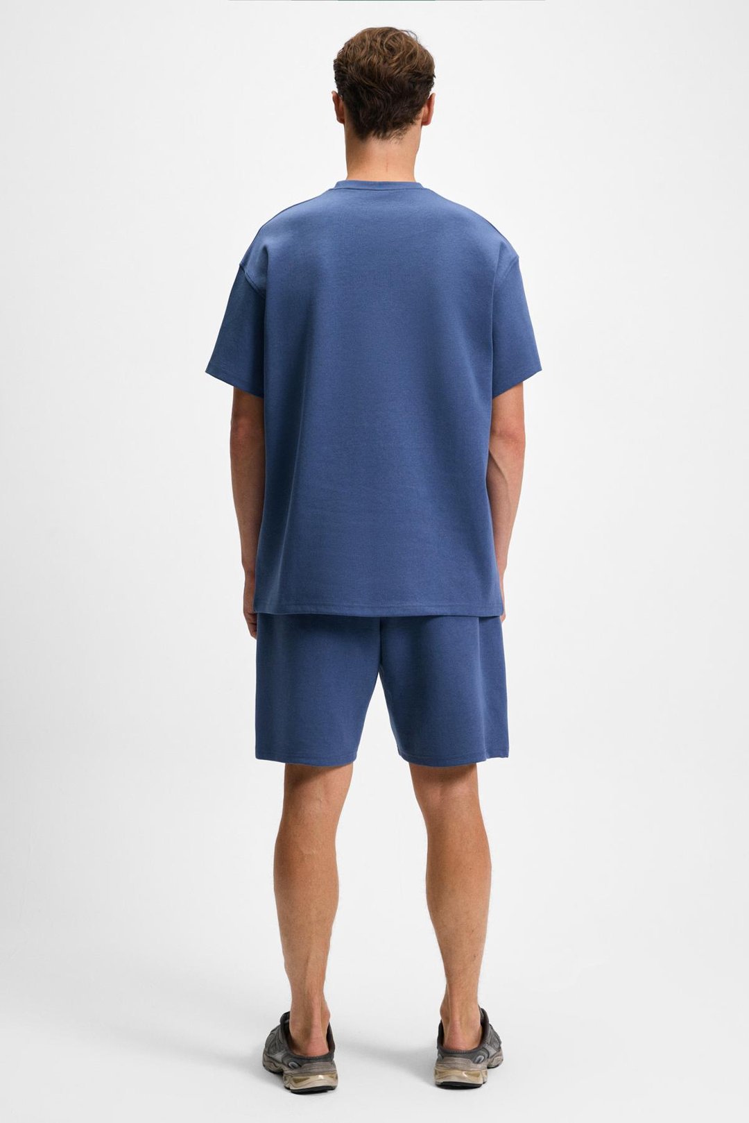 DONYEL Erkek Bisiklet Yaka Kısa Kol Regular İndigo T-Shirt