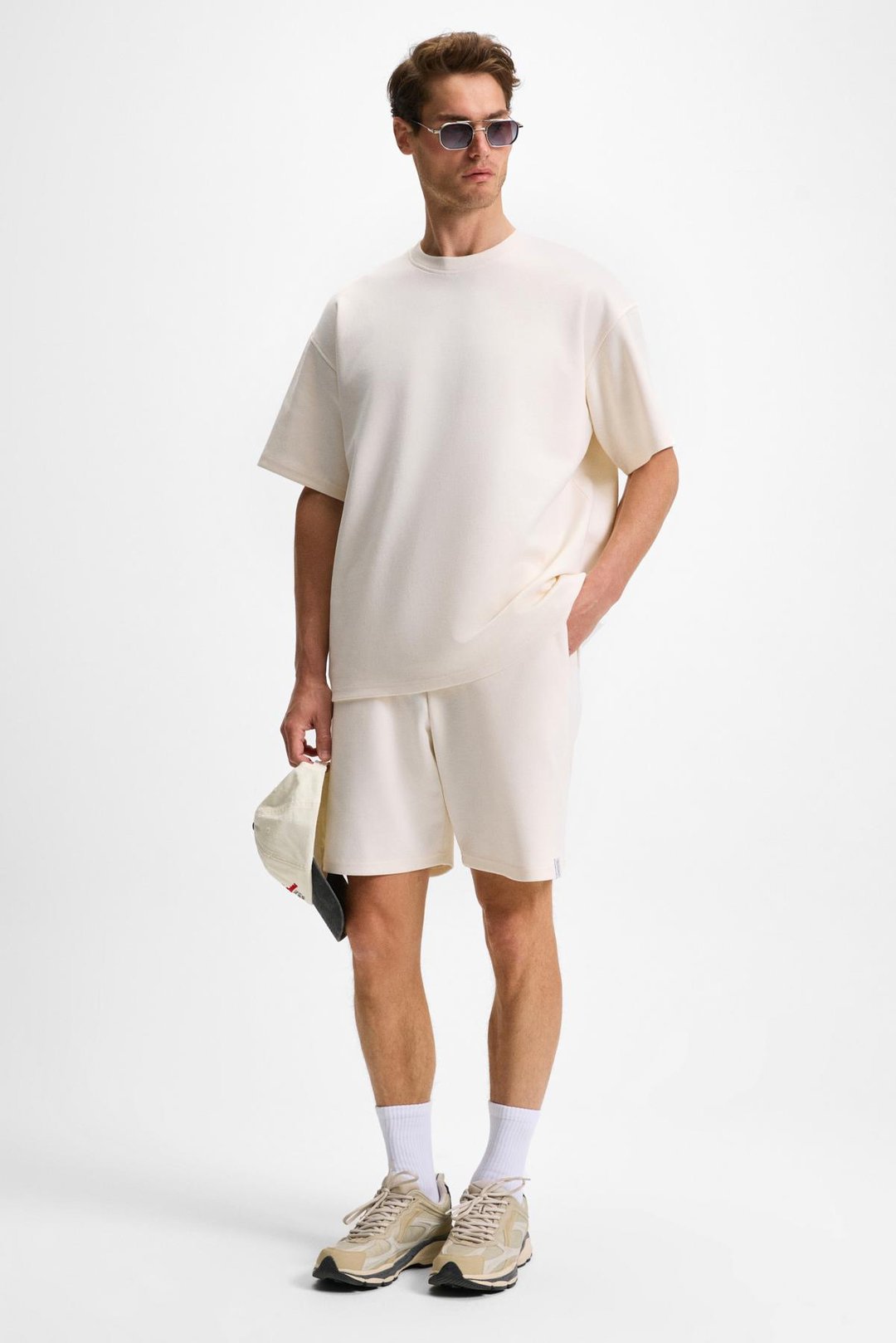 DONYEL Erkek Bisiklet Yaka Kısa Kol Regular Ekru T-Shirt