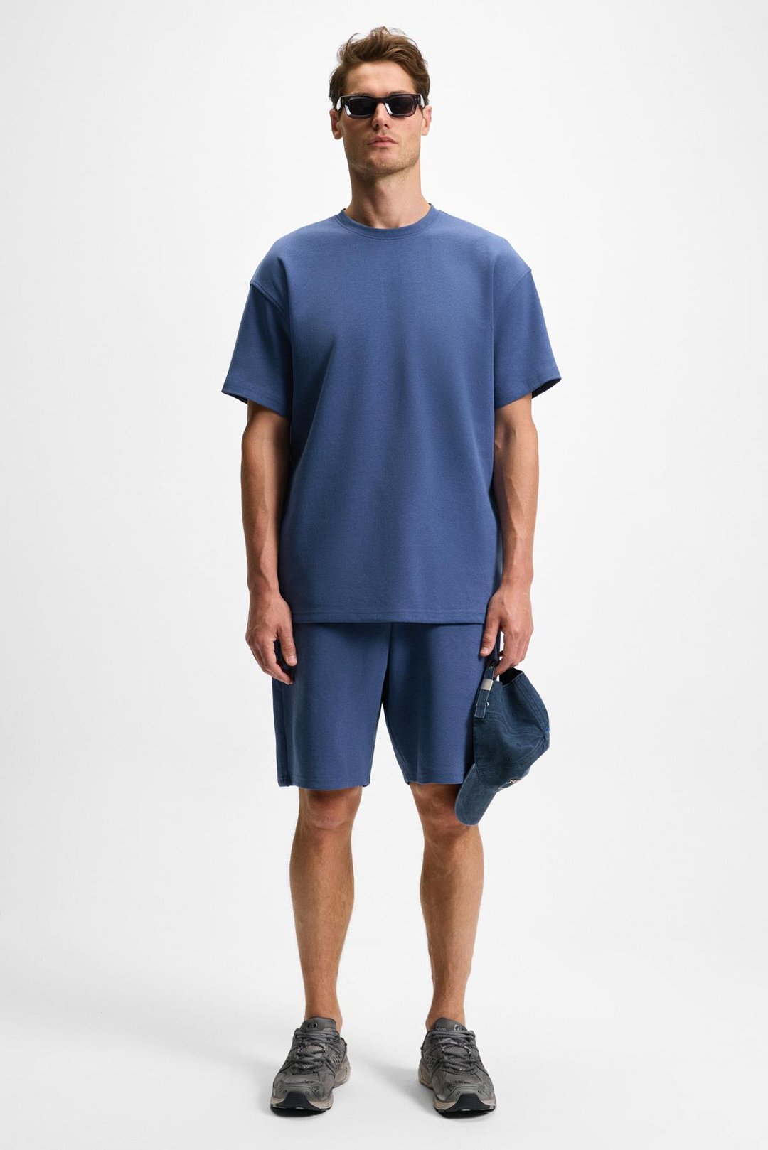 DONYEL Erkek Bisiklet Yaka Kısa Kol Regular İndigo T-Shirt