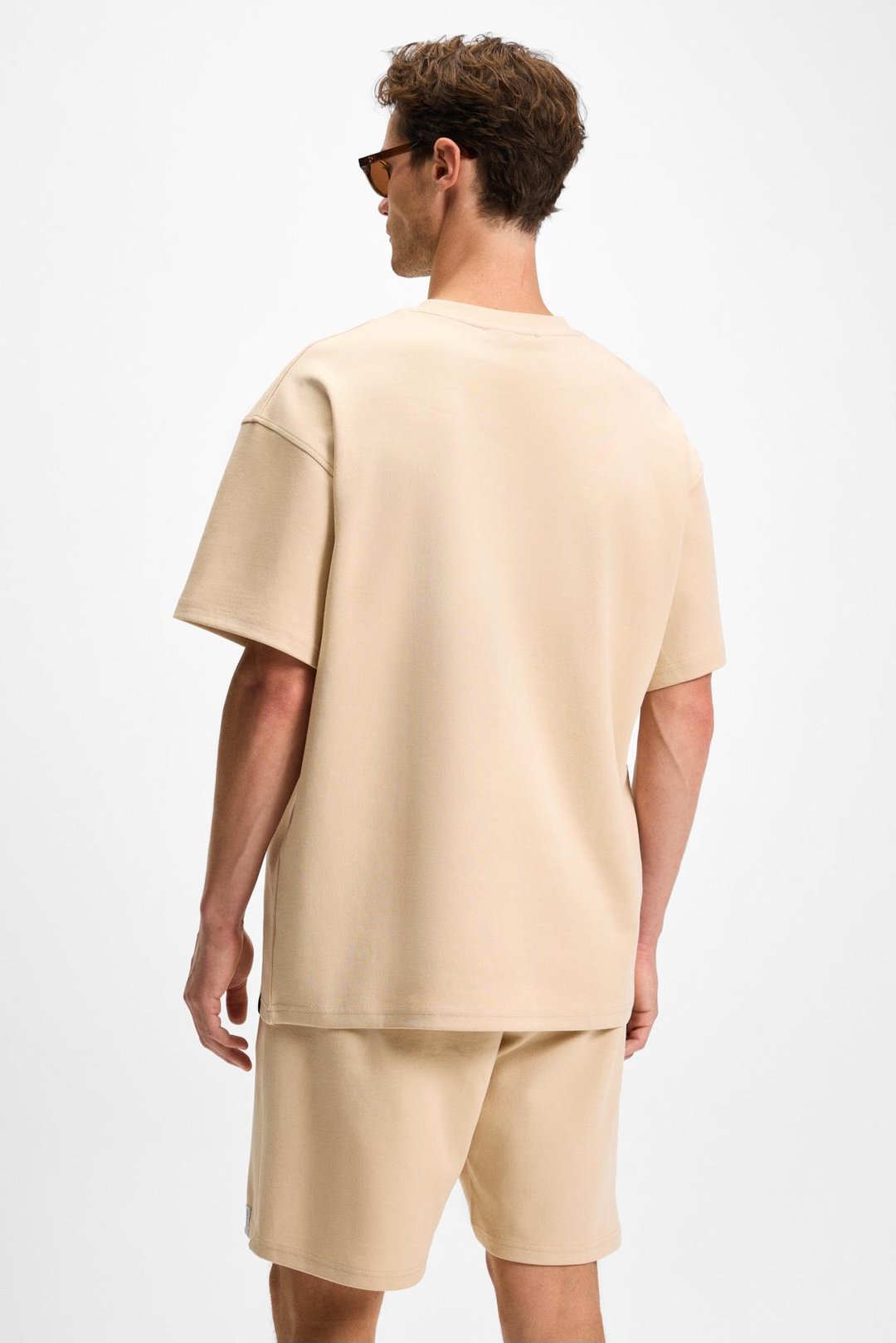 DONYEL Erkek Bisiklet Yaka Kısa Kol Regular Bej T-Shirt