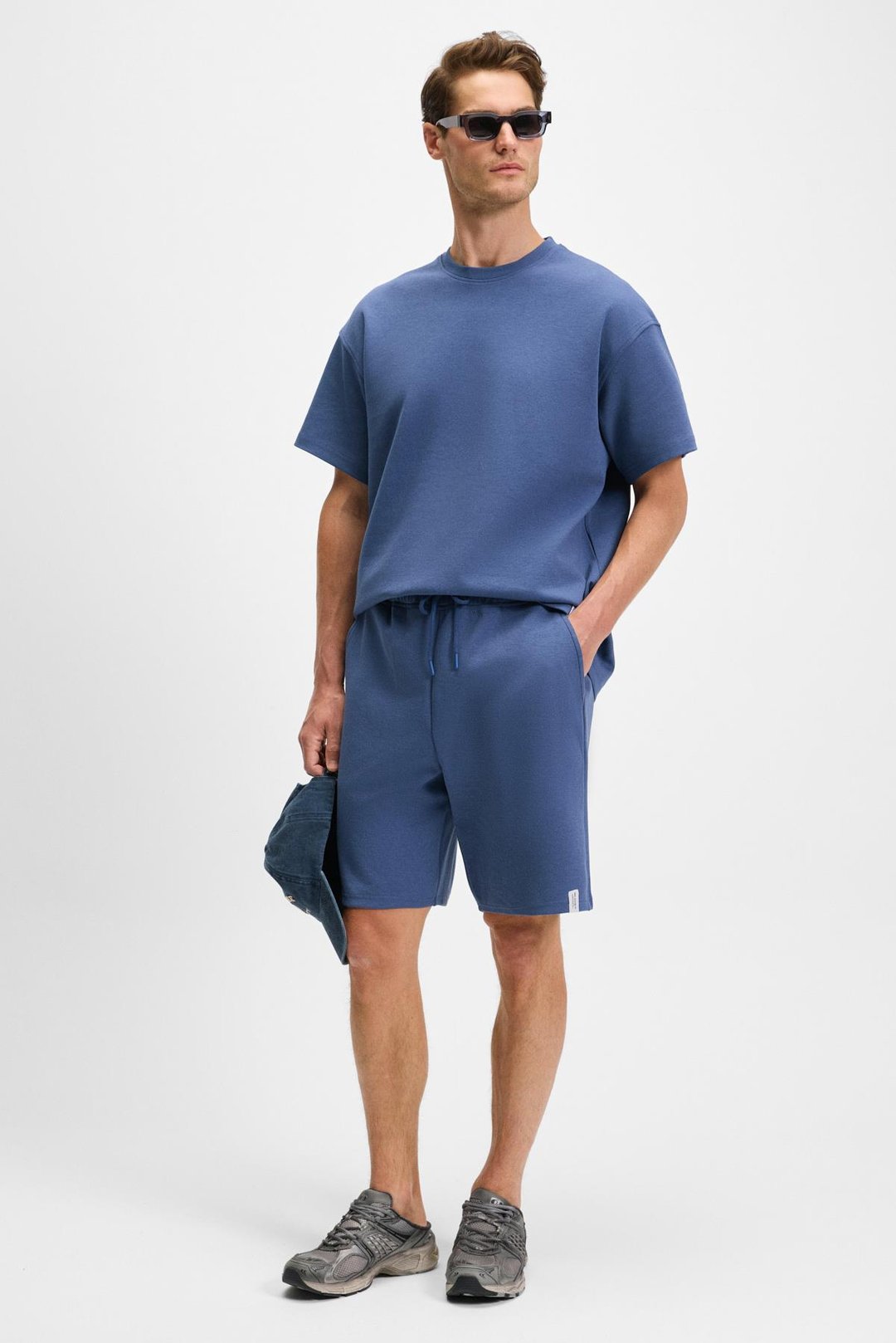 DONYEL Erkek Bisiklet Yaka Kısa Kol Regular İndigo T-Shirt