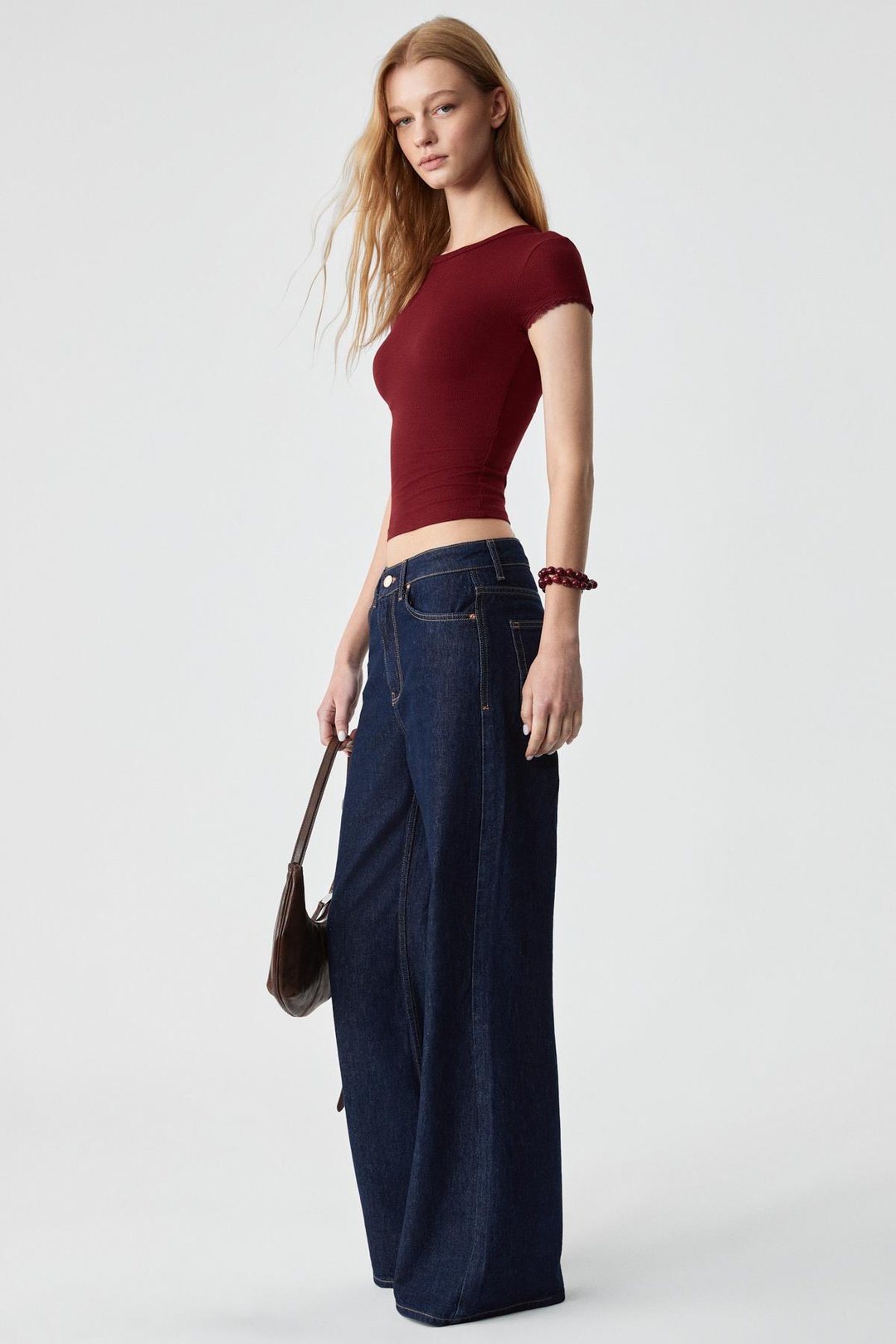 DULCE Kadın Slim Fit Kısa Kollu Kiremit Rengi T-Shirt