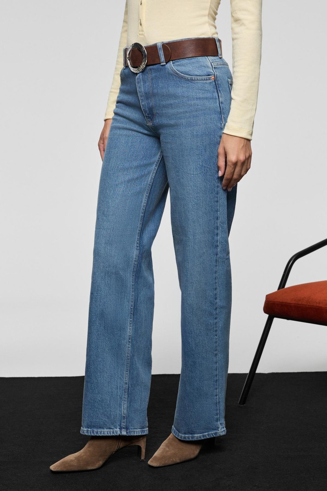 DUNA Kadın %100 Pamuk Straıght Fıt Denim Mavi Jeans