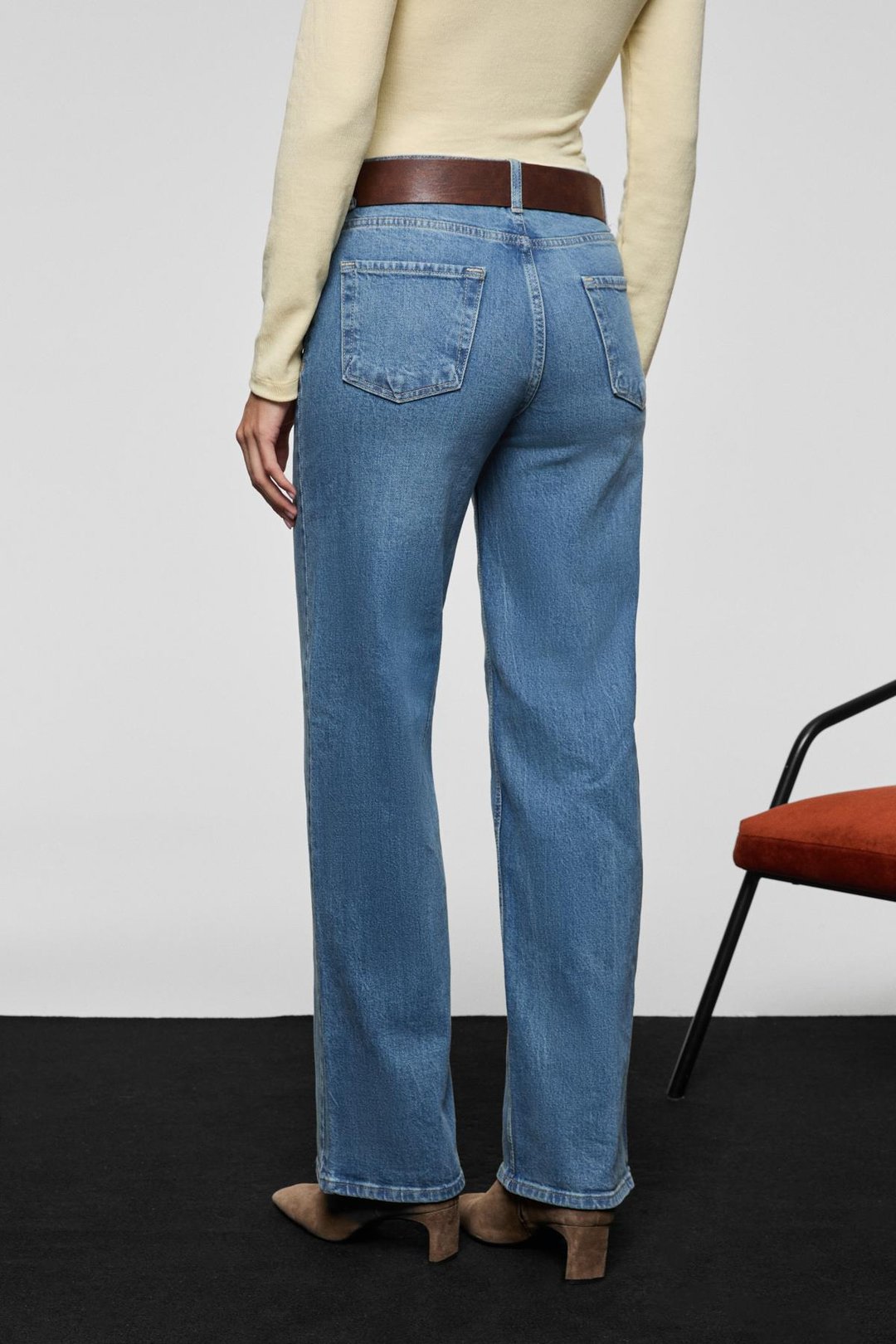 DUNA Kadın %100 Pamuk Straıght Fıt Denim Mavi Jeans