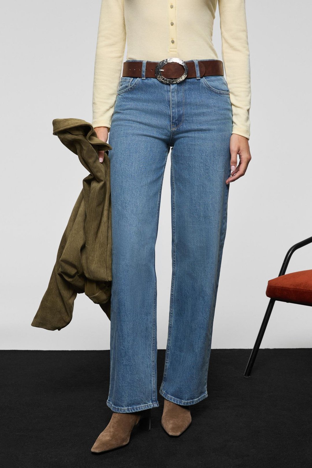 DUNA Kadın %100 Pamuk Straıght Fıt Denim Mavi Jeans