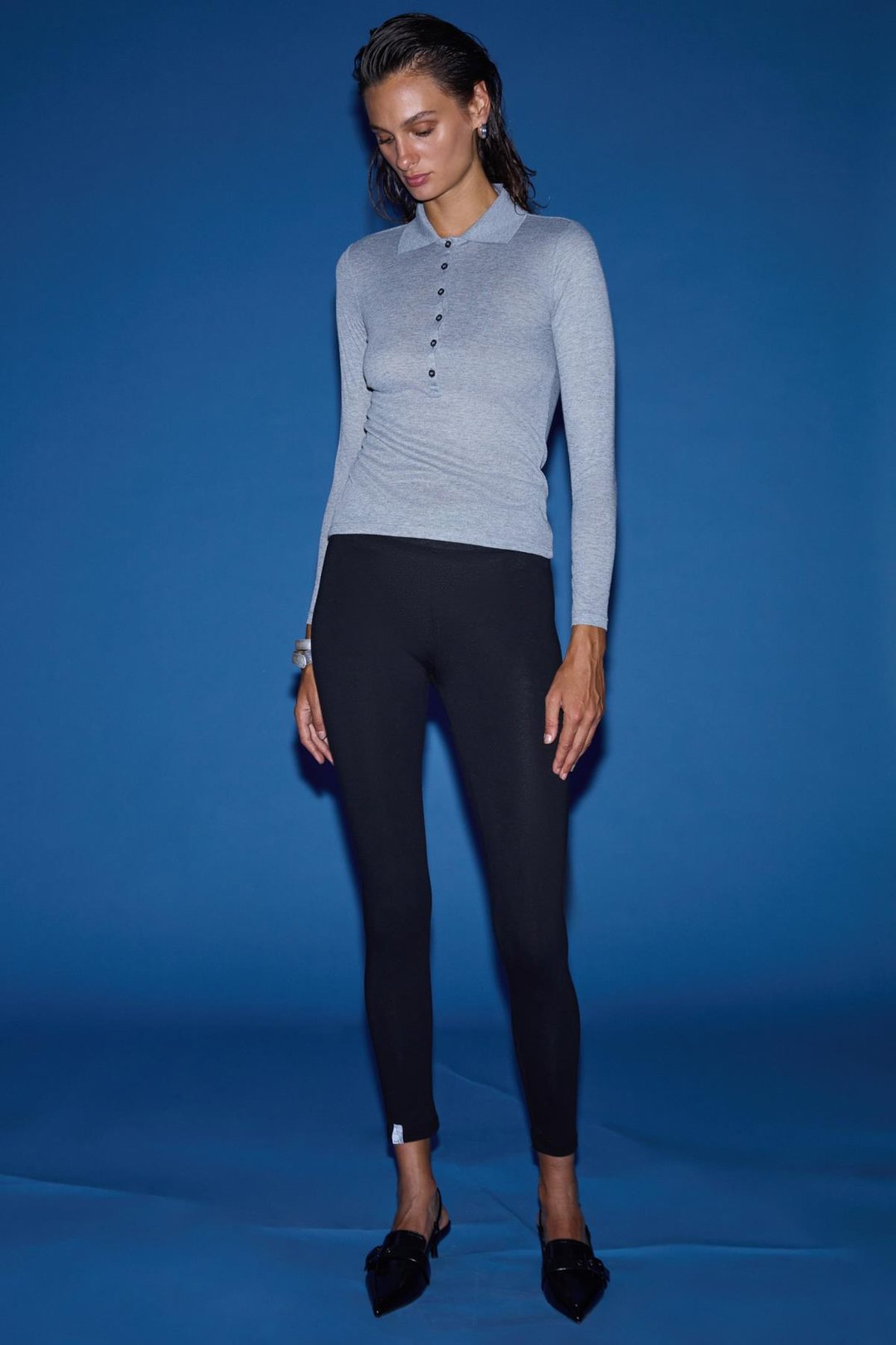 EIRLYS Kadın Organik Pamuklu Esnek Yapılı Vücudu Toparlayan Örme Siyah Tayt