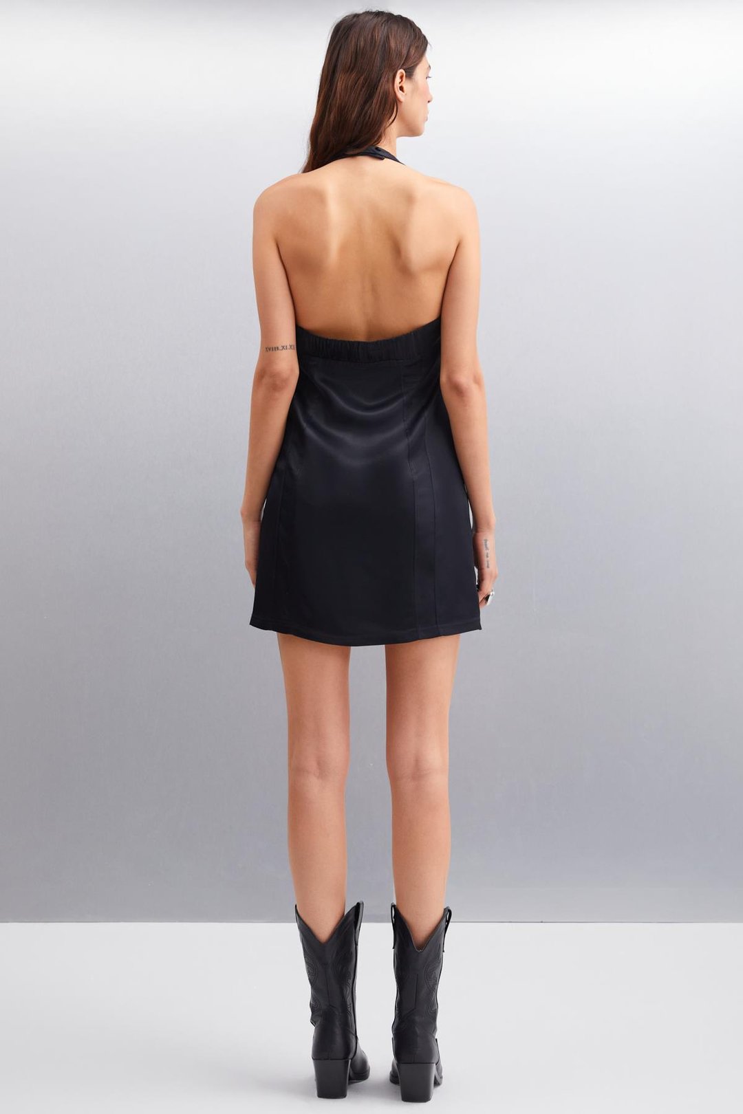 EMELIN Slim Slim Siyah Tekli Elbise