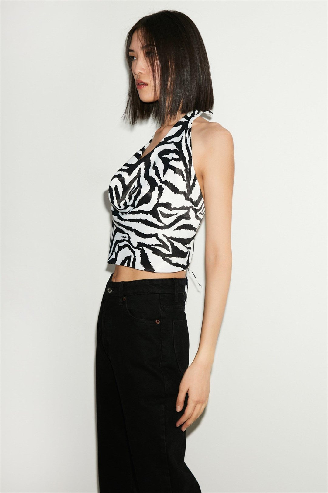 EMMY Regular Loose Siyah-Beyaz  Bluz