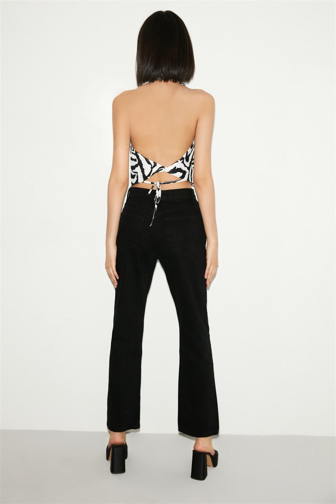 EMMY Regular Loose Siyah-Beyaz  Bluz