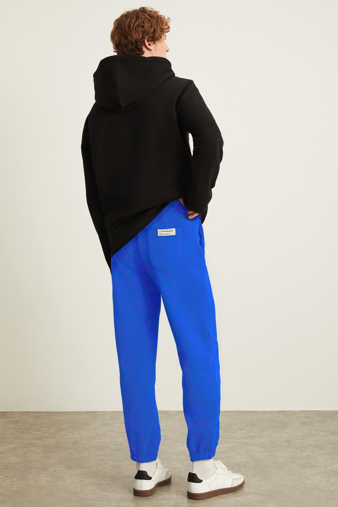 EMRYS Relaxed Comfort Saks Mavi Tekli Eşofman Altı