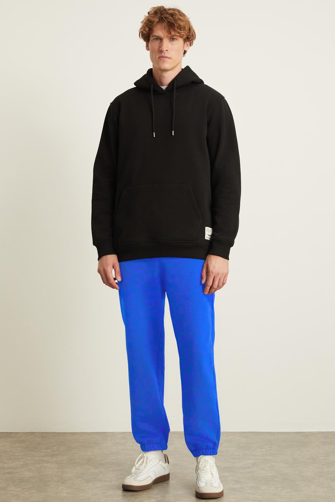 EMRYS Relaxed Comfort Saks Mavi Tekli Eşofman Altı