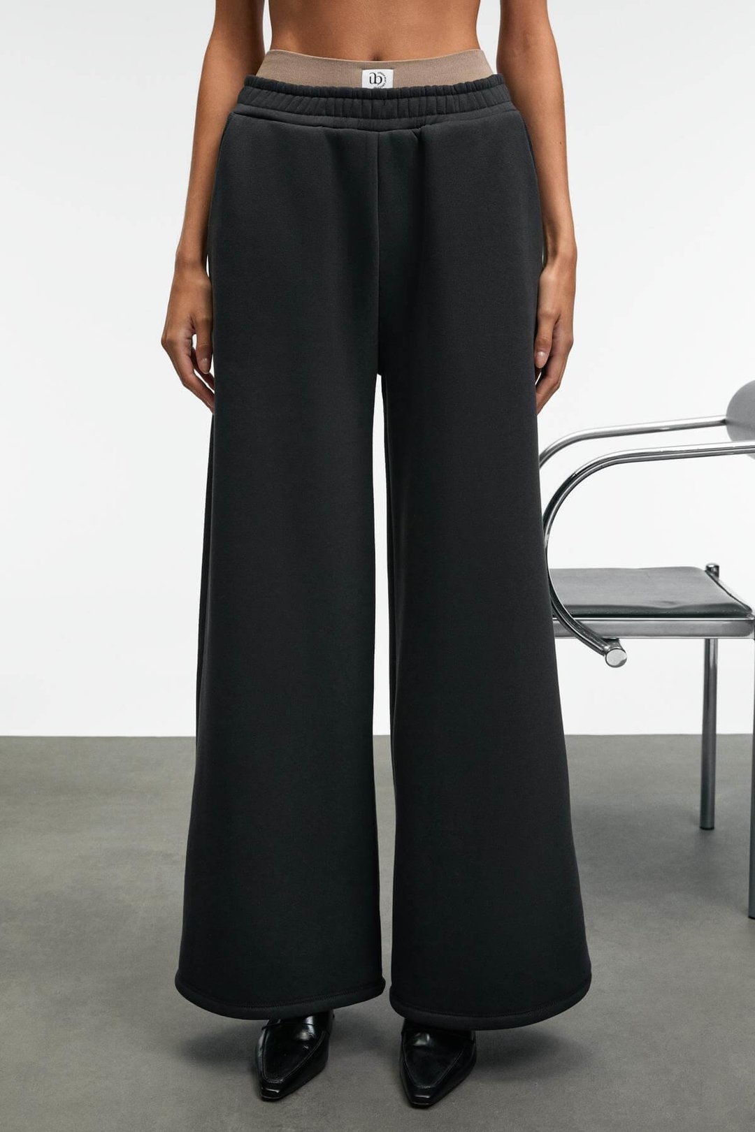 ENAVIE Kadın Oversize Beli Lastikli Çift Cepli Antrasit Eşofman Altı