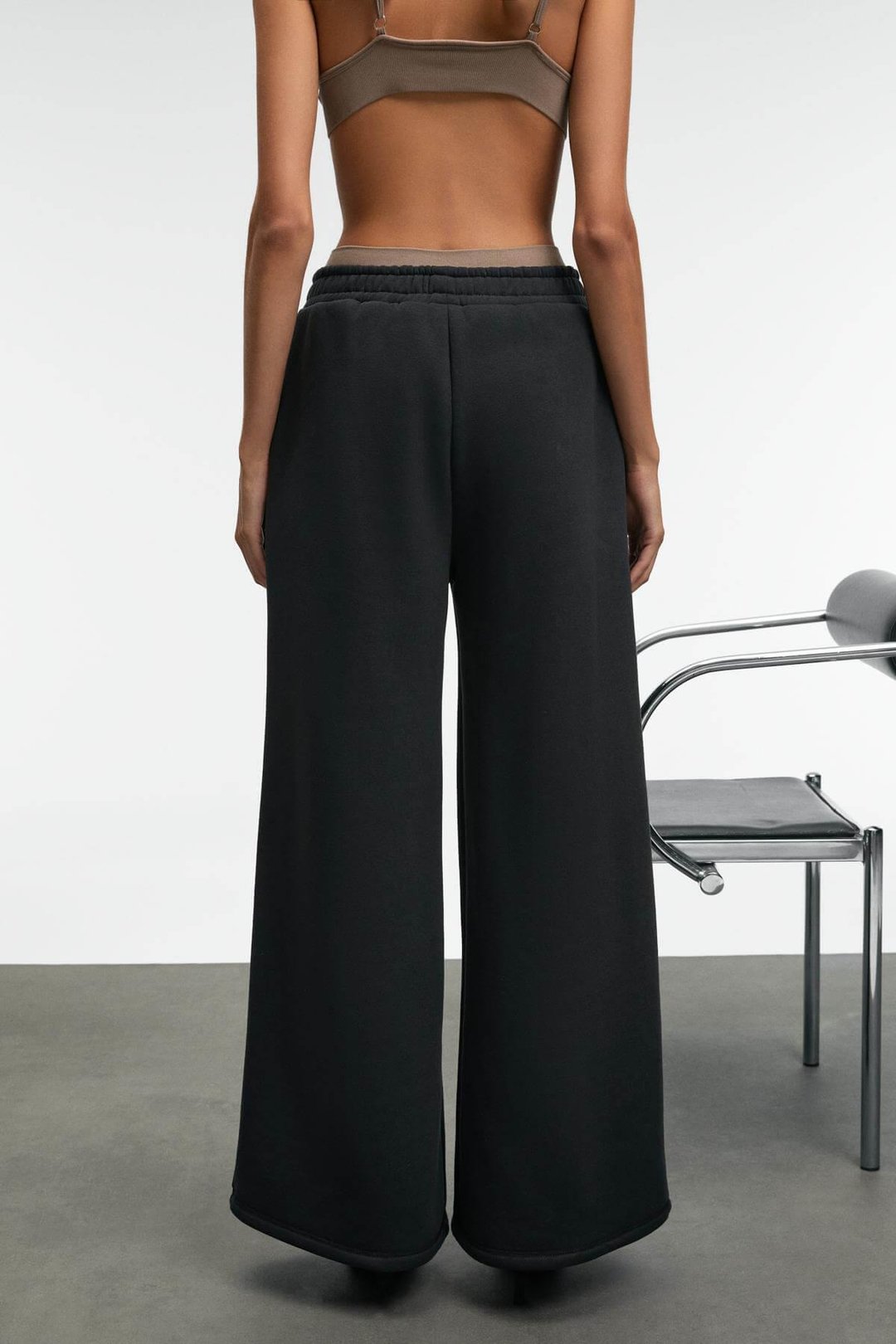 ENAVIE Kadın Oversize Beli Lastikli Çift Cepli Antrasit Eşofman Altı