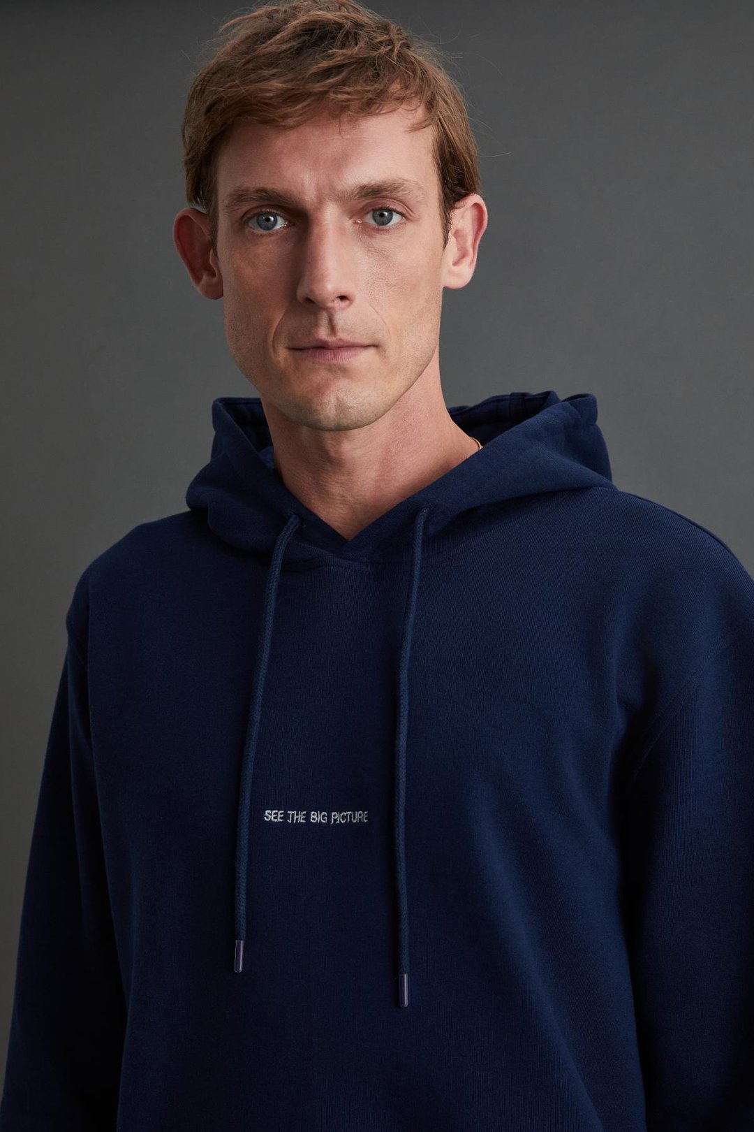 EPIC Erkek Yumusaçık Kumaşlı Nakış Detaylı Kapüşonlu Kordonlu Regular Lacivert Sweatshirt