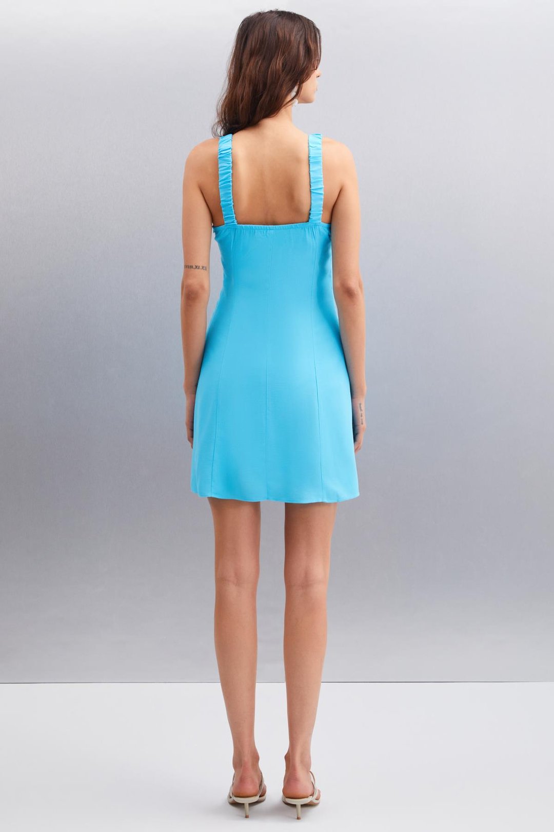 ERIDANIA Regular Regular Mavi Tekli Elbise