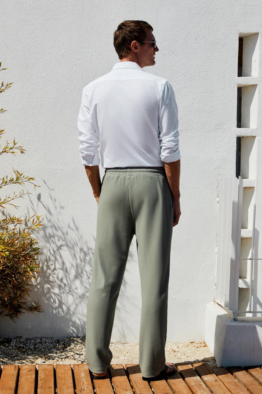 ERNO Erkek Beli Lastikli Yanları Cepli Relaxed Haki Eşofman Altı