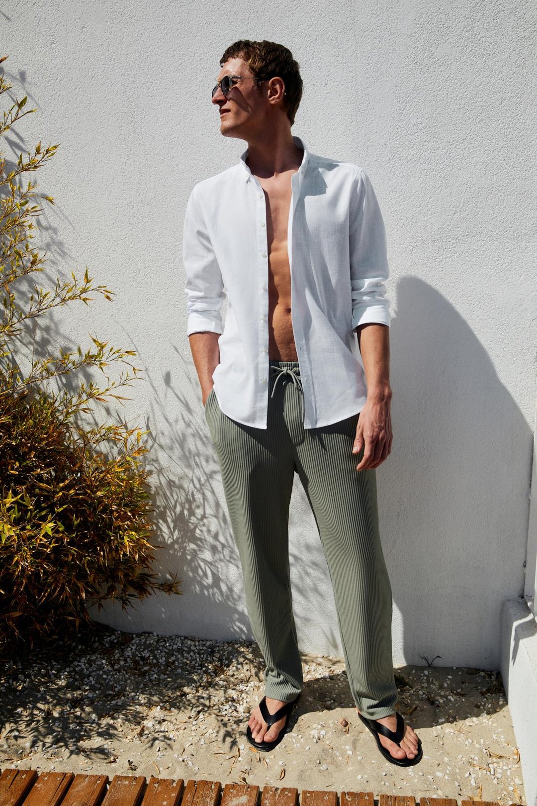 ERNO Erkek Beli Lastikli Yanları Cepli Relaxed Haki Eşofman Altı