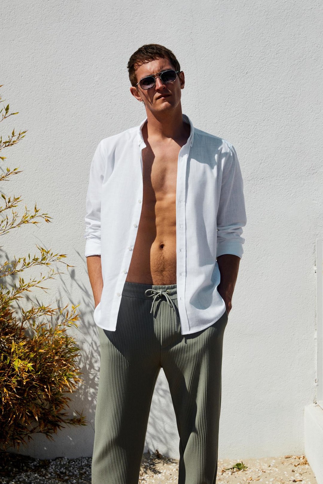 ERNO Erkek Beli Lastikli Yanları Cepli Relaxed Haki Eşofman Altı