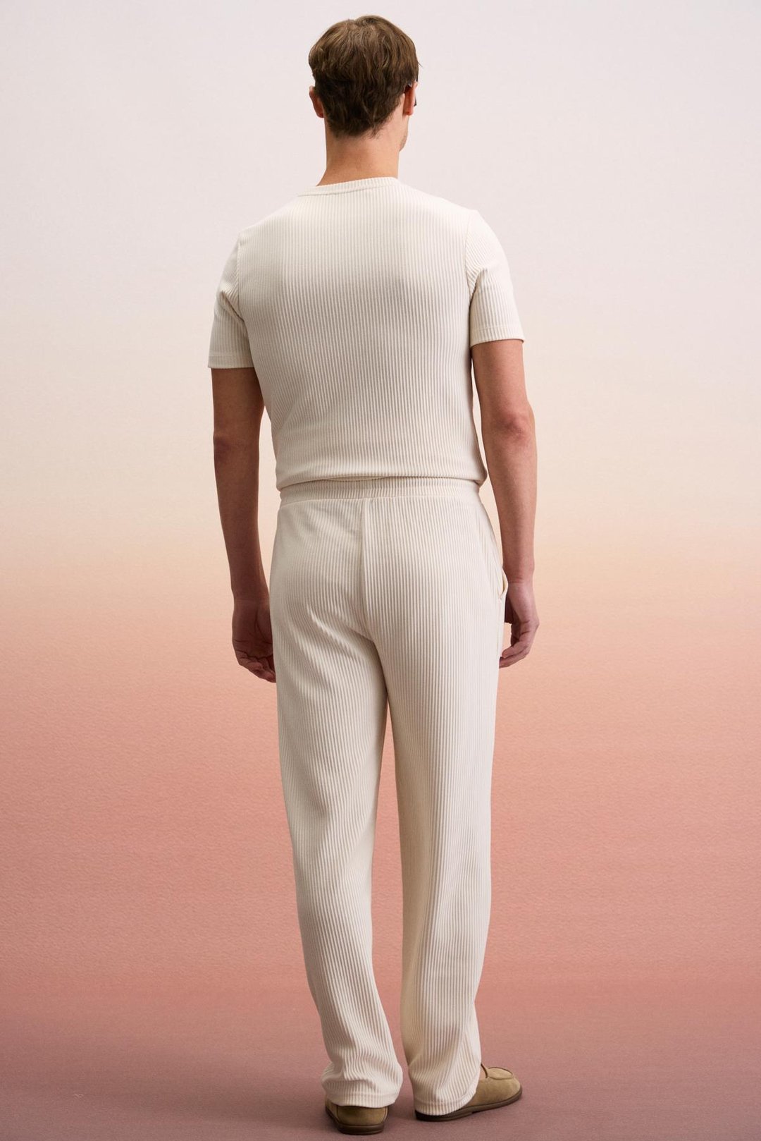 ERNO Erkek Beli Lastikli Yanları Cepli Relaxed Krem Eşofman Altı