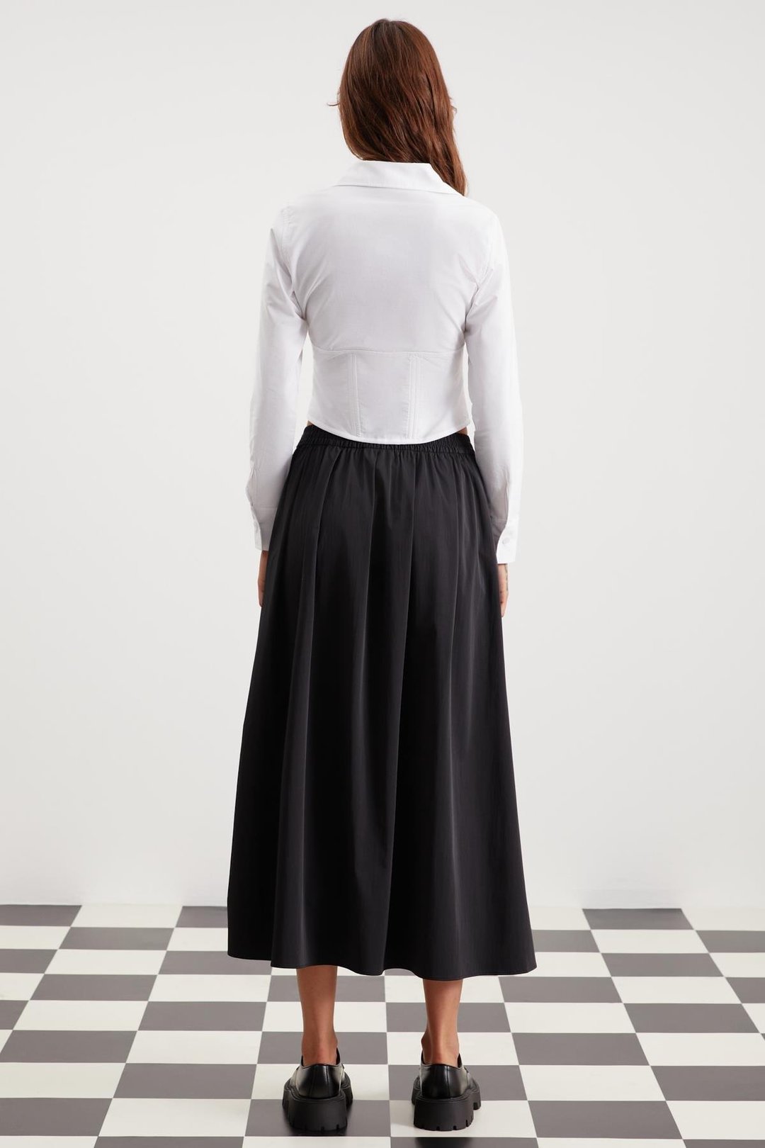 ESTELA  Relaxed Siyah Tekli Etek