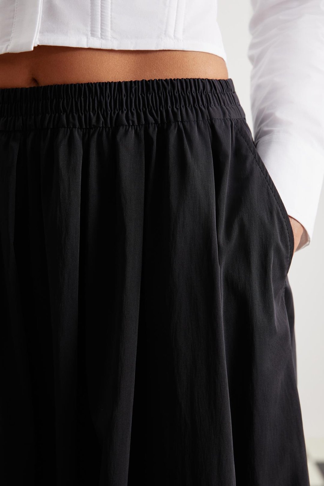 ESTELA  Relaxed Siyah Tekli Etek