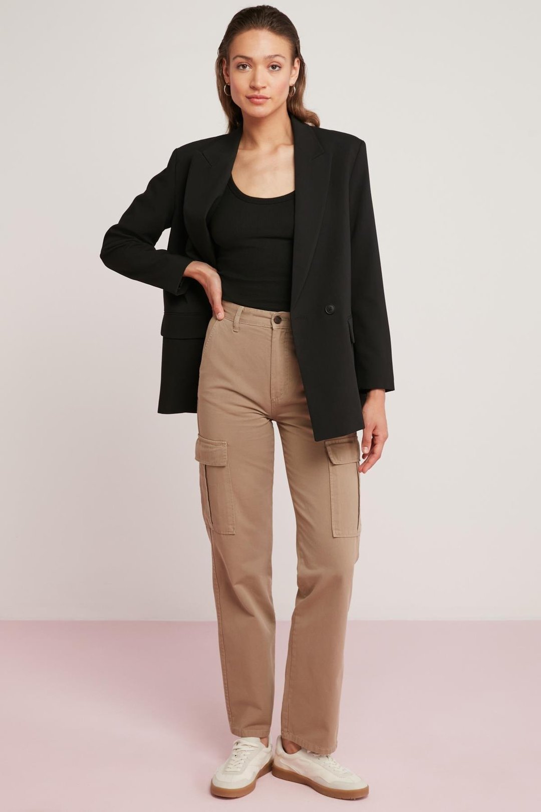 ETHIQUET LILLESOL Kadın Fitilli Görünümlü Slim Fit Vücuda Oturan Havuz Yakalı Pamuklu Basic Siyah Atlet