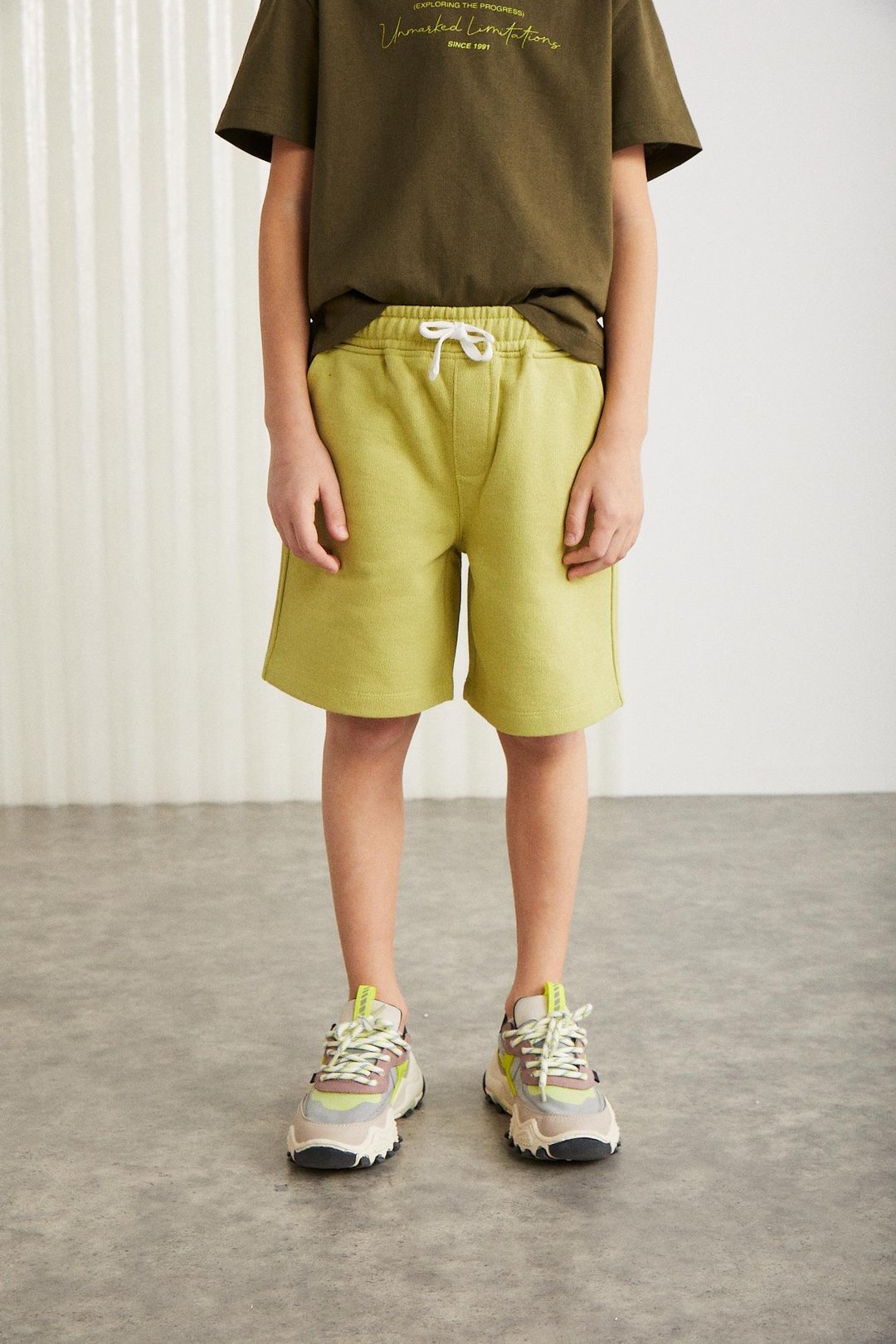 FABRICE Erkek Çocuk %100 Pamuk Fıstık Yeşili Şort