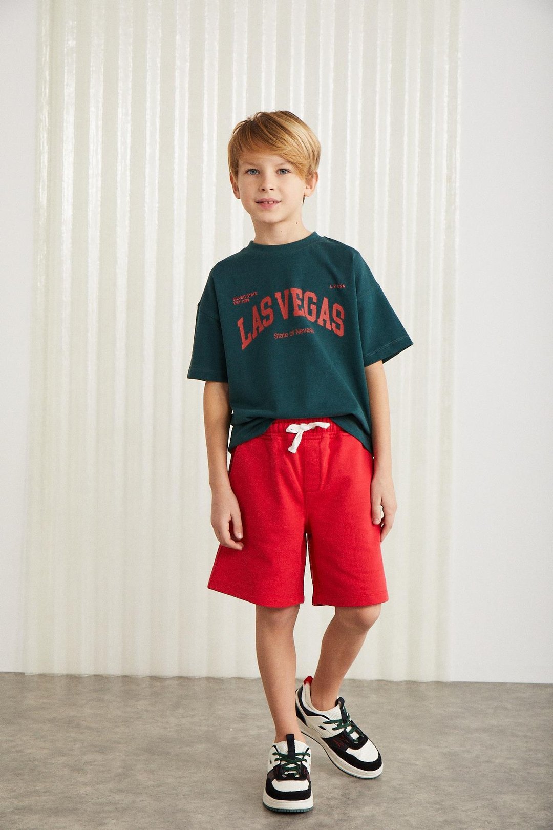 FABRICE Erkek Çocuk %100 Pamuk Kırmızı Şort