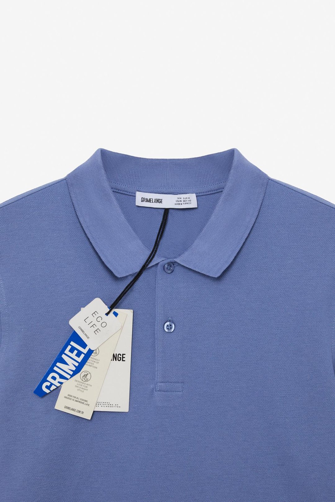 FLEXORE Erkek %100 Pamuk Kısa Kollu Regular Fit Mavi Polo Yaka T-shirt