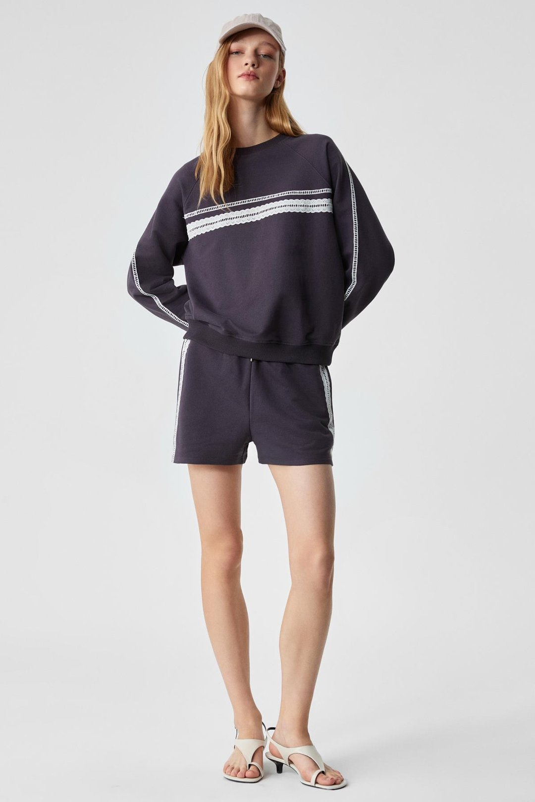 FLUX Kadın Relaxed %100 Organik Pamuk Geniş Paça Kısa Mor Şort