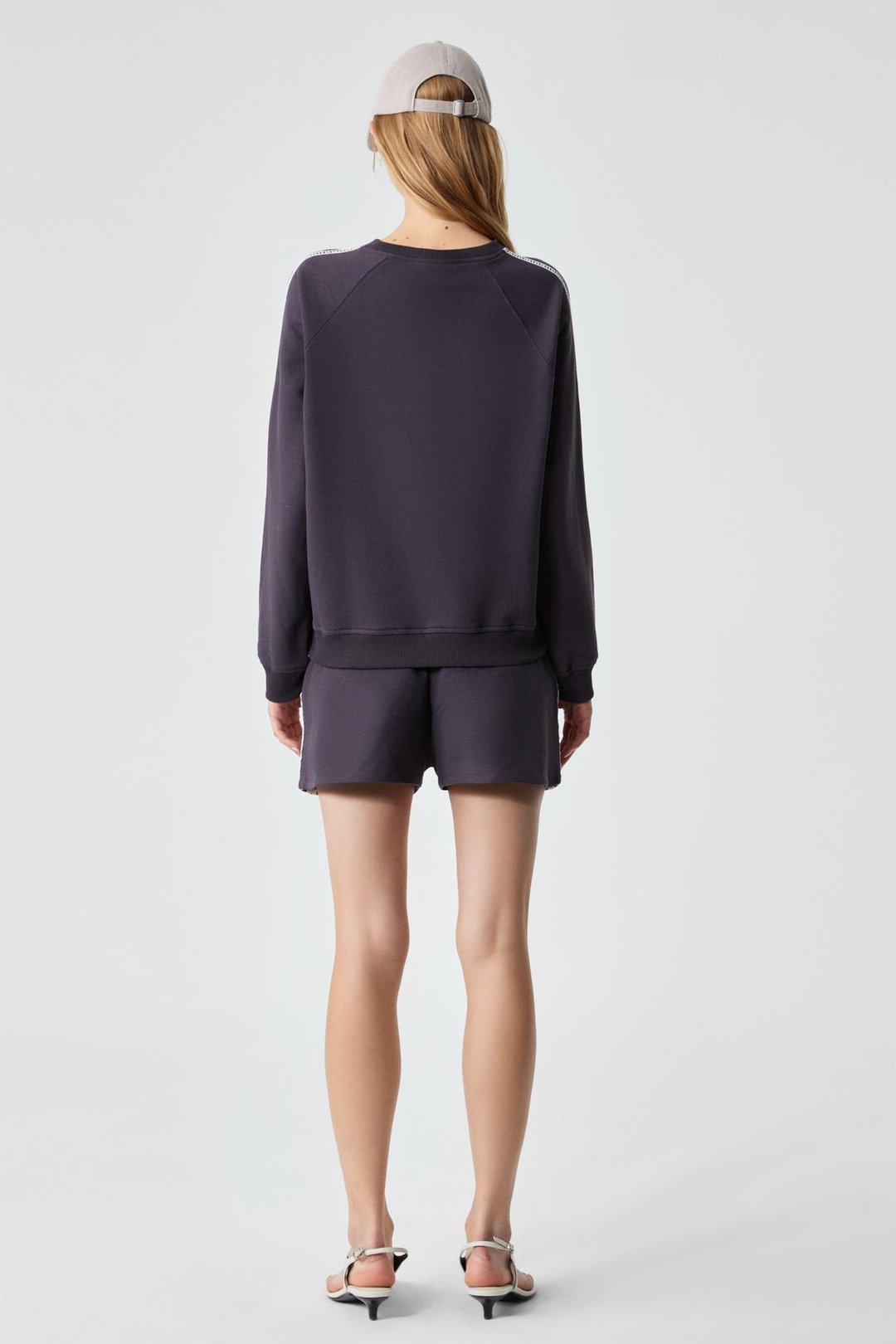 FLUX Kadın Relaxed %100 Organik Pamuk Geniş Paça Kısa Mor Şort