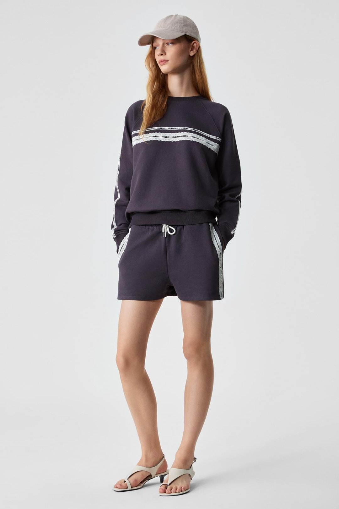 FLUX Kadın Relaxed %100 Organik Pamuk Geniş Paça Kısa Mor Şort