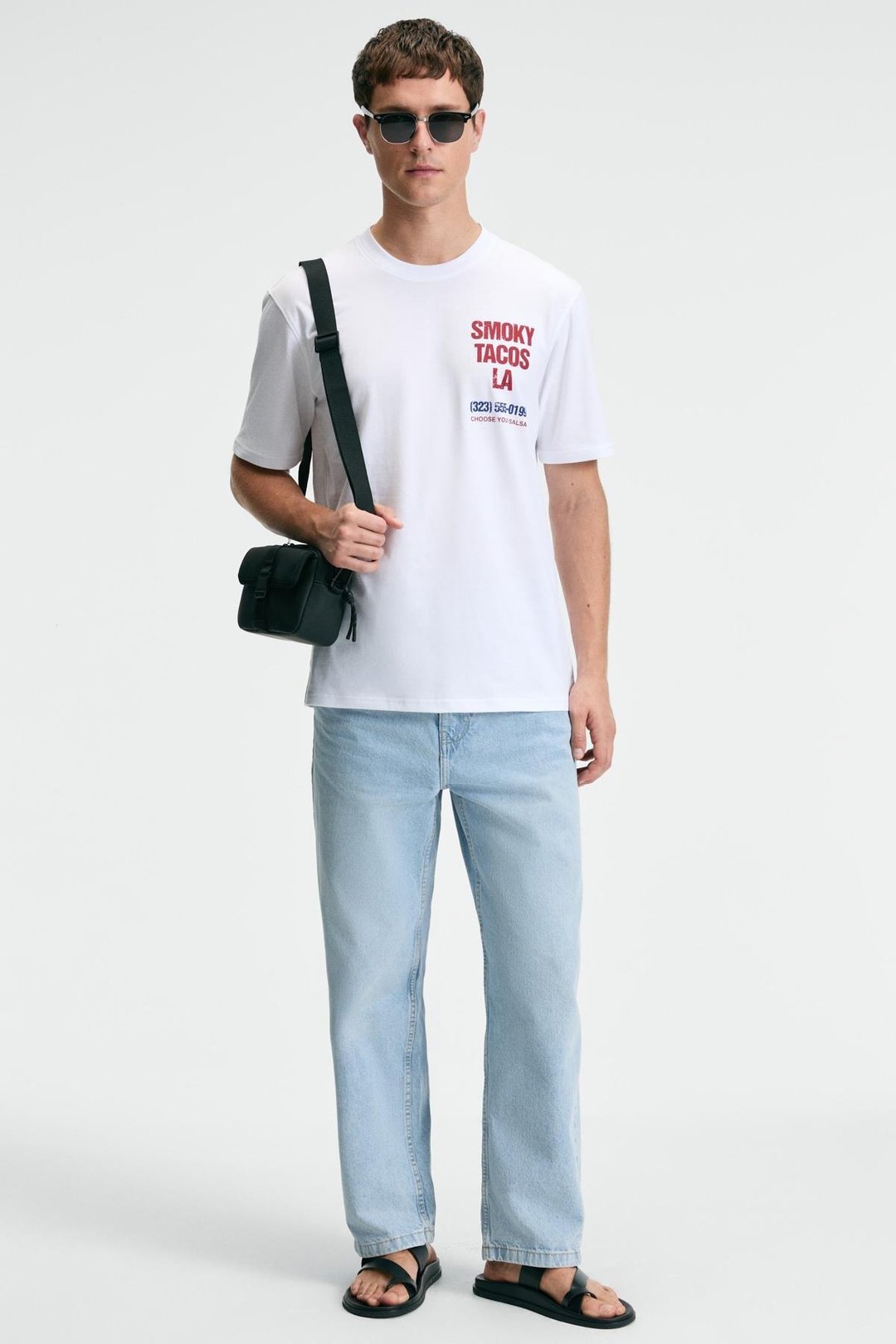 FRESH Erkek %100 Pamuk Oversize Fit Baskılı Kısa Kollu Yuvarlak Yakalı Beyaz T-Shirt