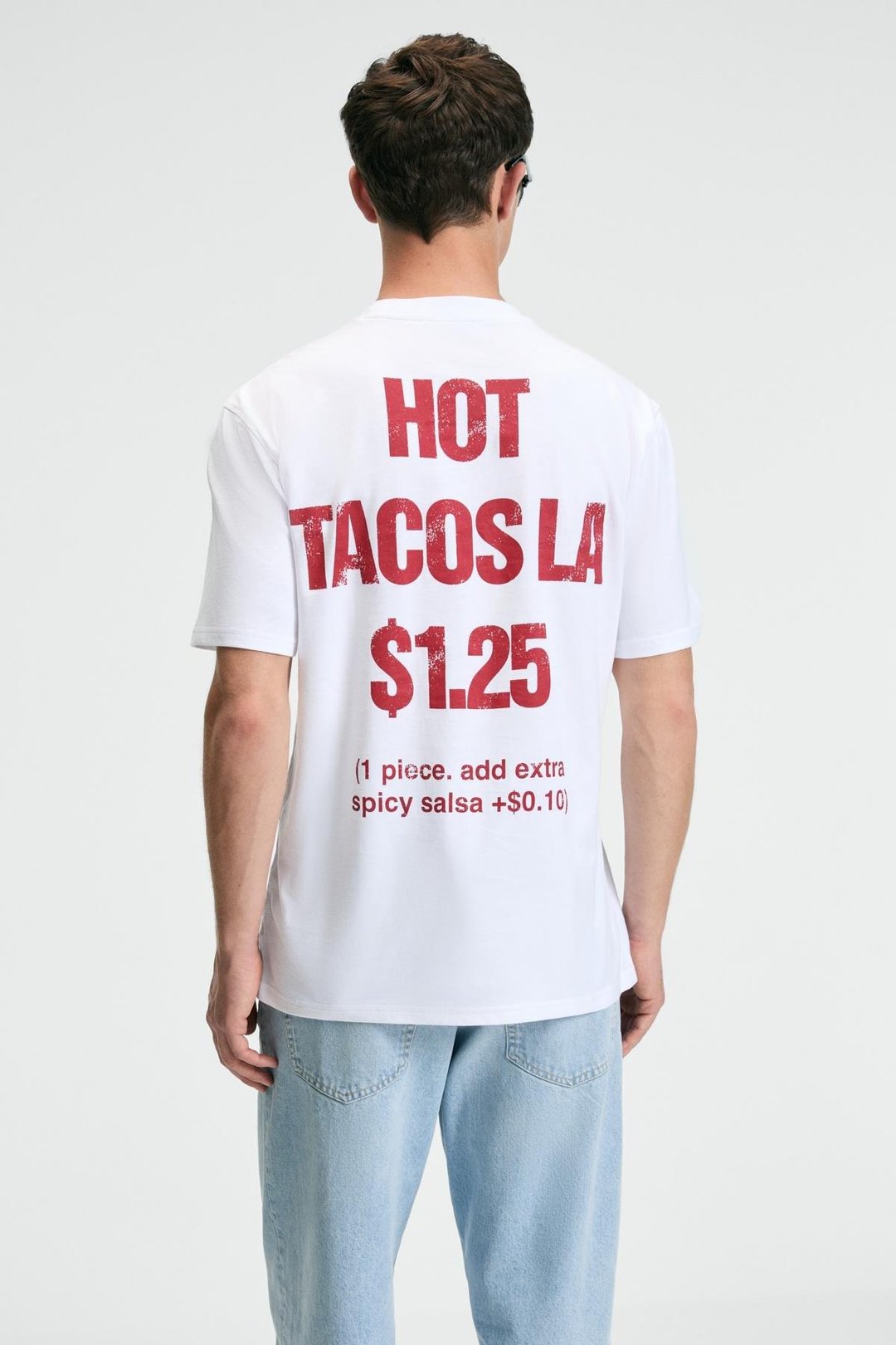 FRESH Erkek %100 Pamuk Oversize Fit Baskılı Kısa Kollu Yuvarlak Yakalı Beyaz T-Shirt