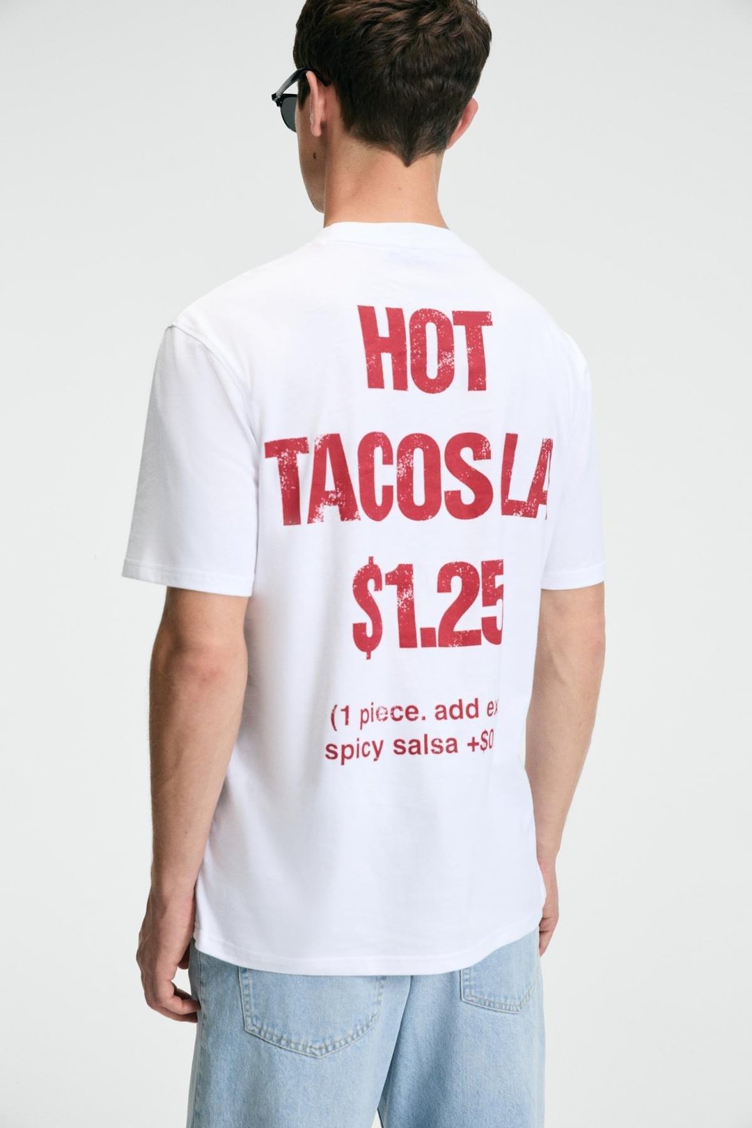 FRESH Erkek %100 Pamuk Oversize Fit Baskılı Kısa Kollu Yuvarlak Yakalı Beyaz T-Shirt