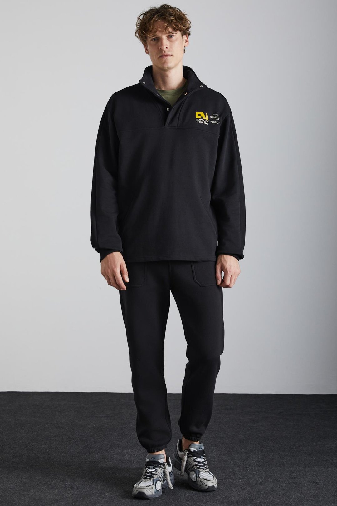 GALICIA Erkek Siyah Sweatshirt