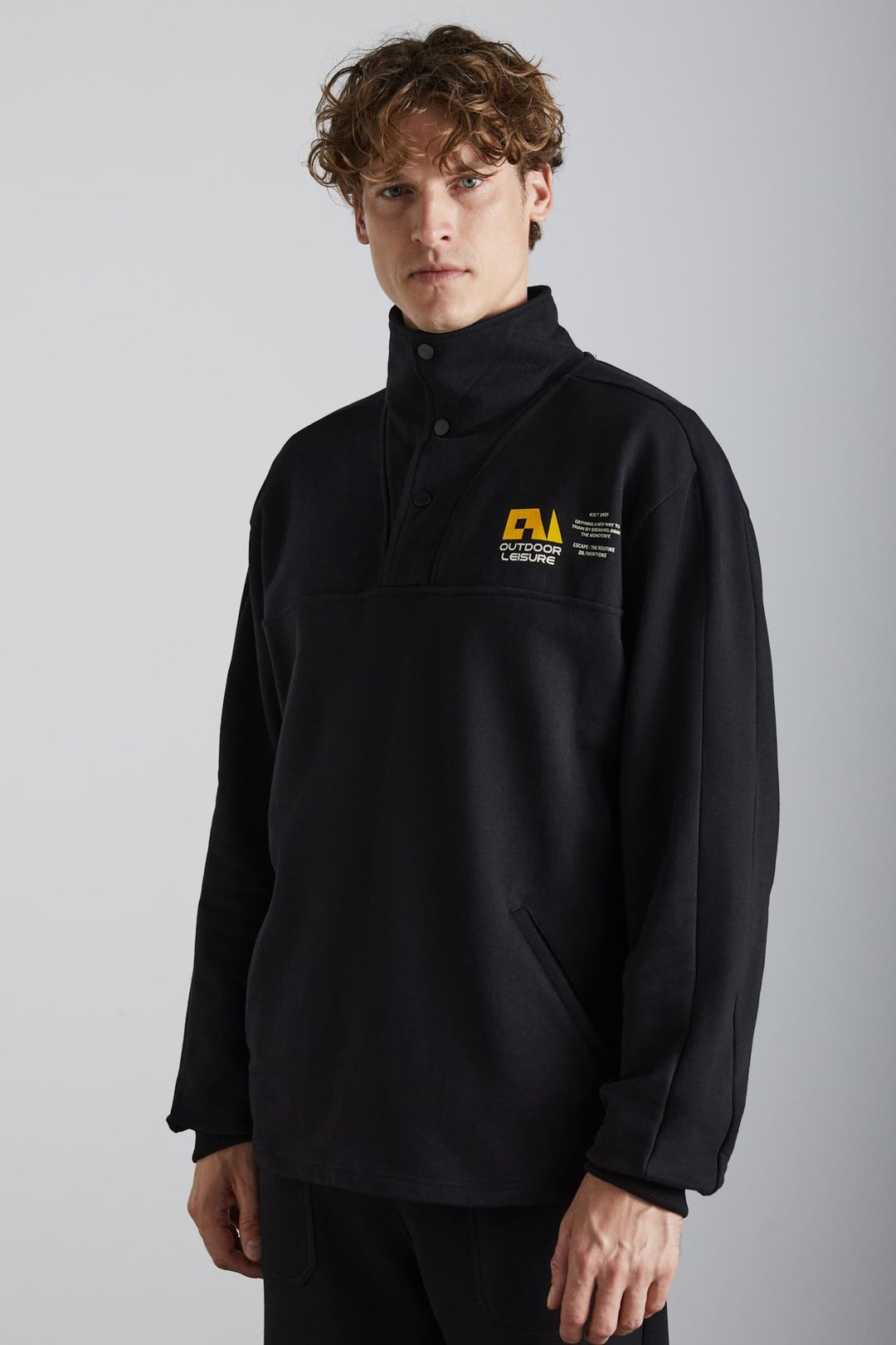 GALICIA Erkek Siyah Sweatshirt