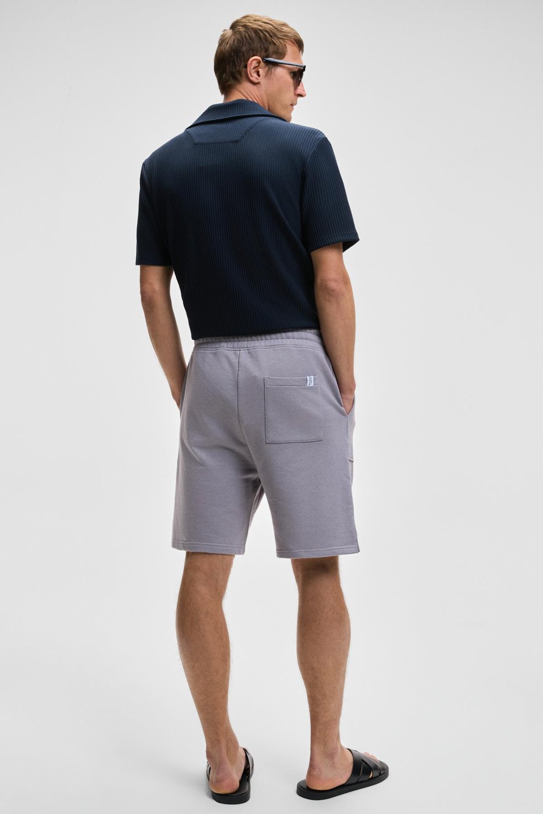 GAUCI Erkek Beli Lastikli Yan ve Arka Cepli Relaxed Lila Şort