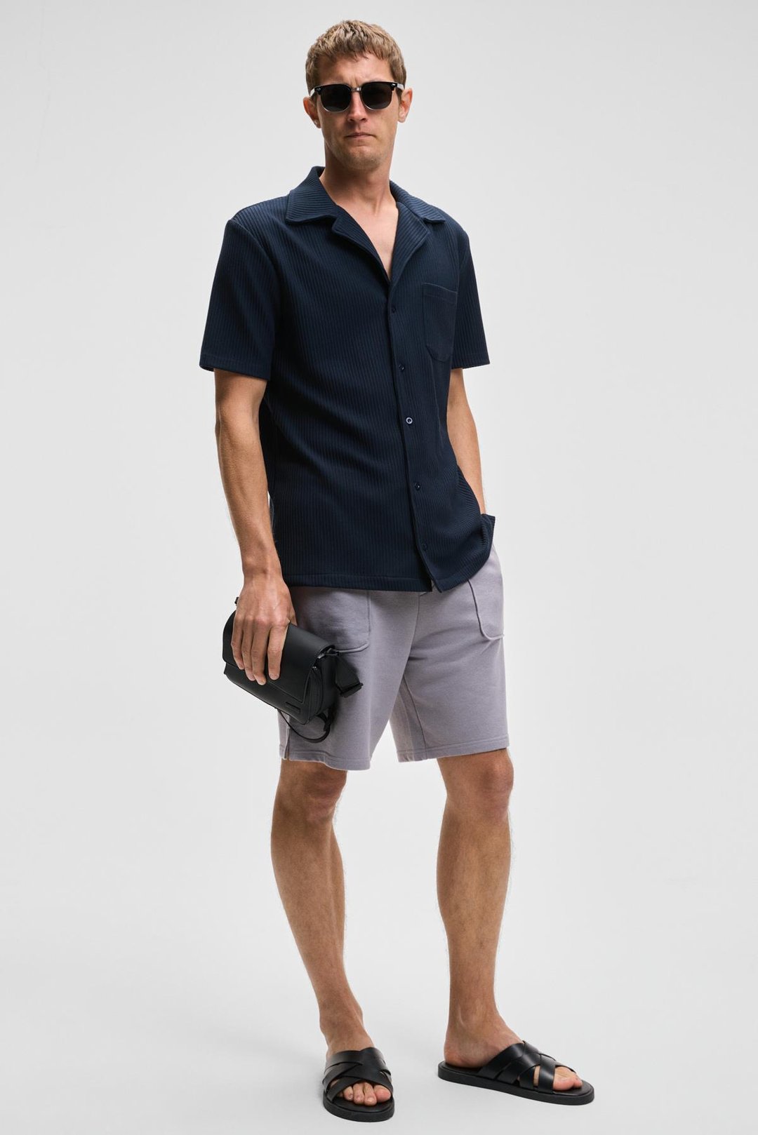 GAUCI Erkek Beli Lastikli Yan ve Arka Cepli Relaxed Lila Şort