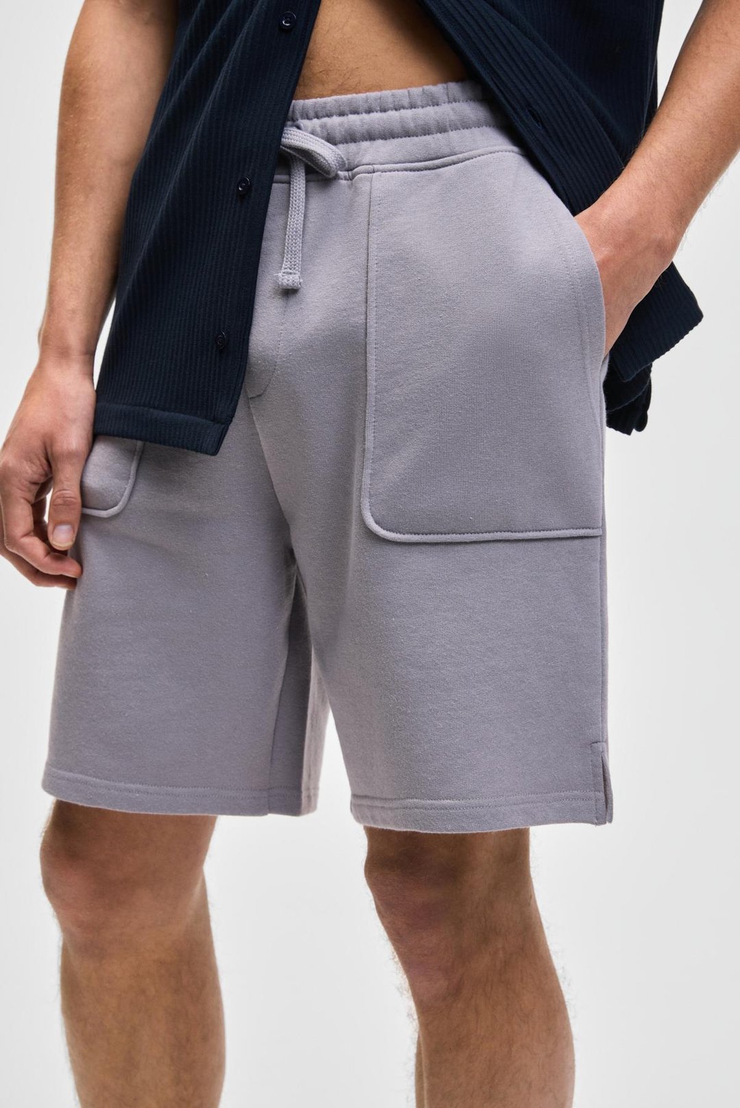 GAUCI Erkek Beli Lastikli Yan ve Arka Cepli Relaxed Lila Şort