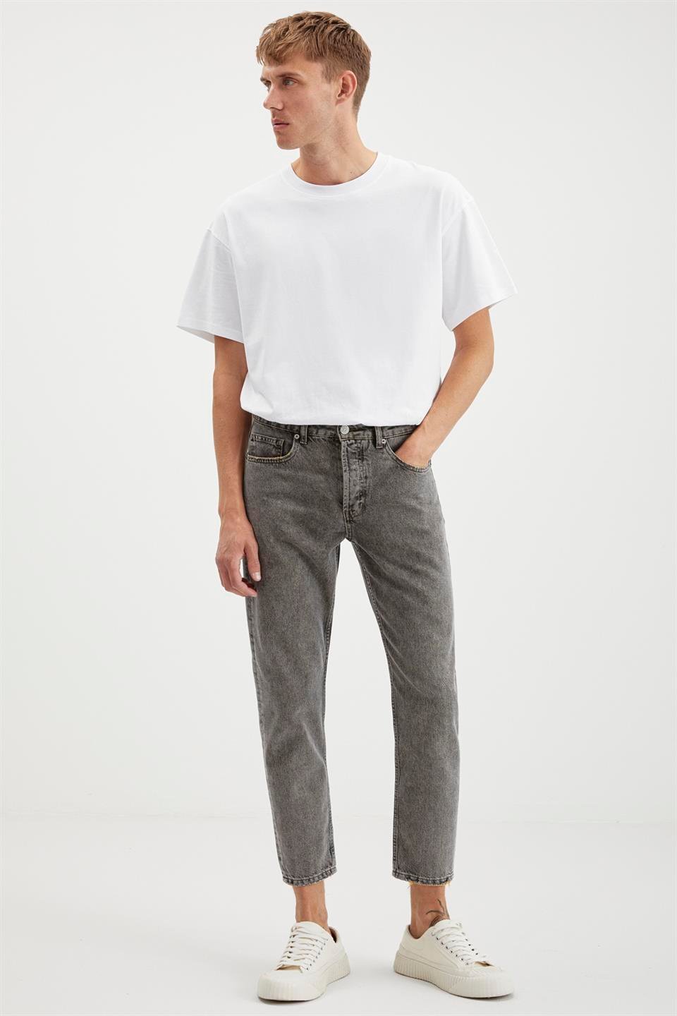 GILBERTO  Regular Gri Tekli Jeans