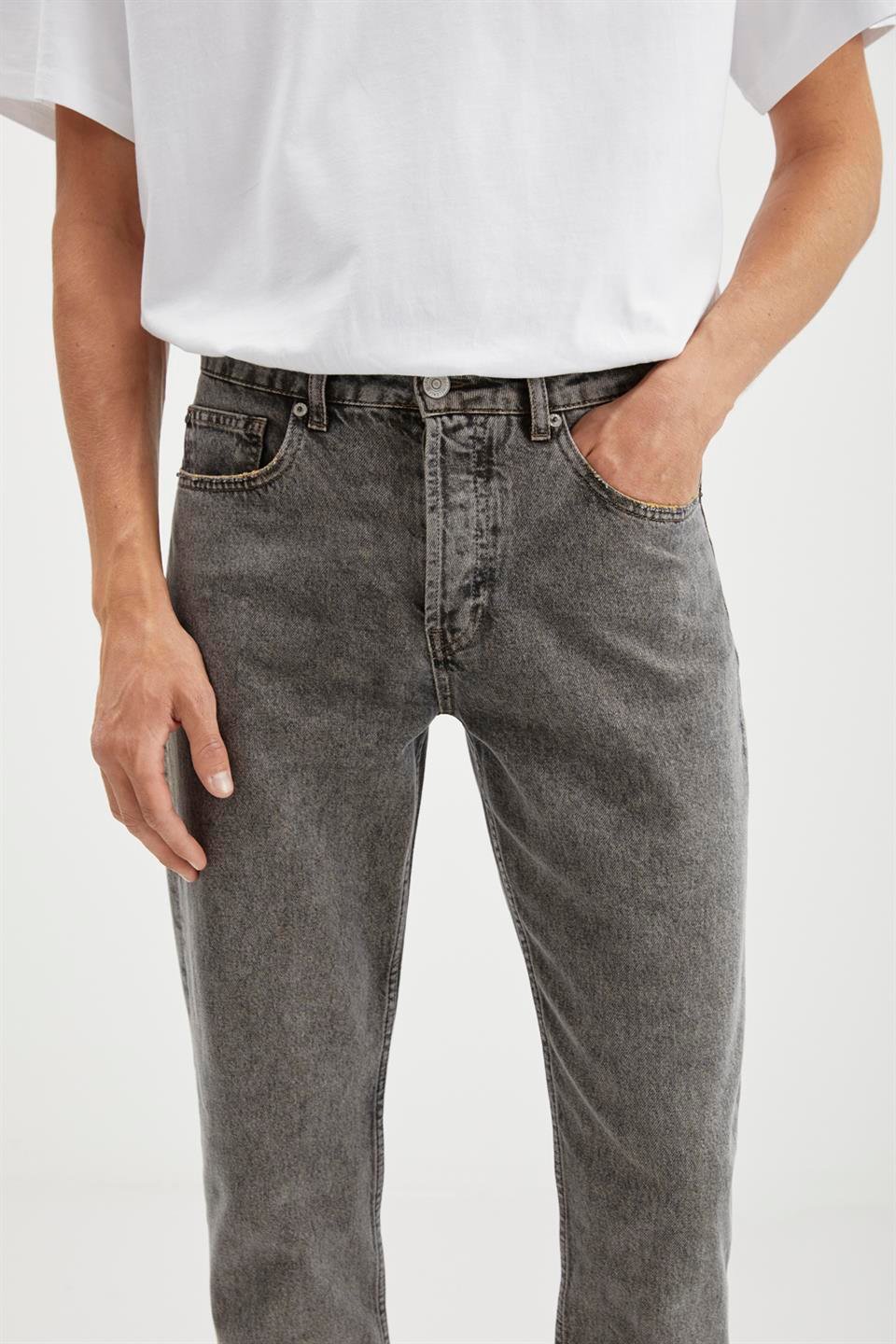 GILBERTO  Regular Gri Tekli Jeans